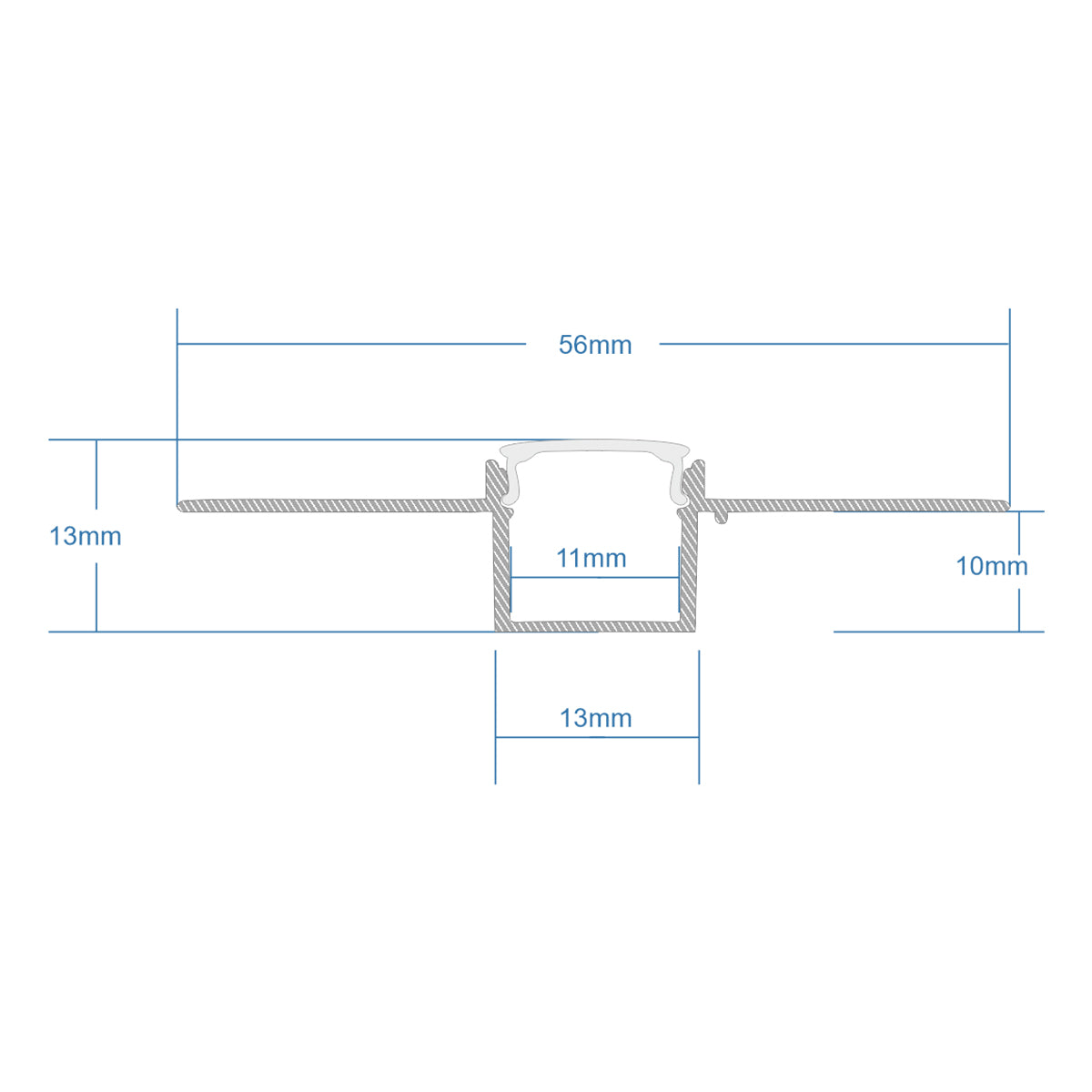 GloboStar® PLASTERBOARD-PROFILE 70838-1M Προφίλ Αλουμινίου - Βάση & Ψύκτρα Ταινίας LED με Λευκό Γαλακτερό Κάλυμμα - Χωνευτή Χρήση σε Γυψοσανίδα - Trimless - Πατητό Κάλυμμα - Ασημί - 1 Μέτρο - Μ100 x Π5.6 x Υ1.5cm - ledmania.gr