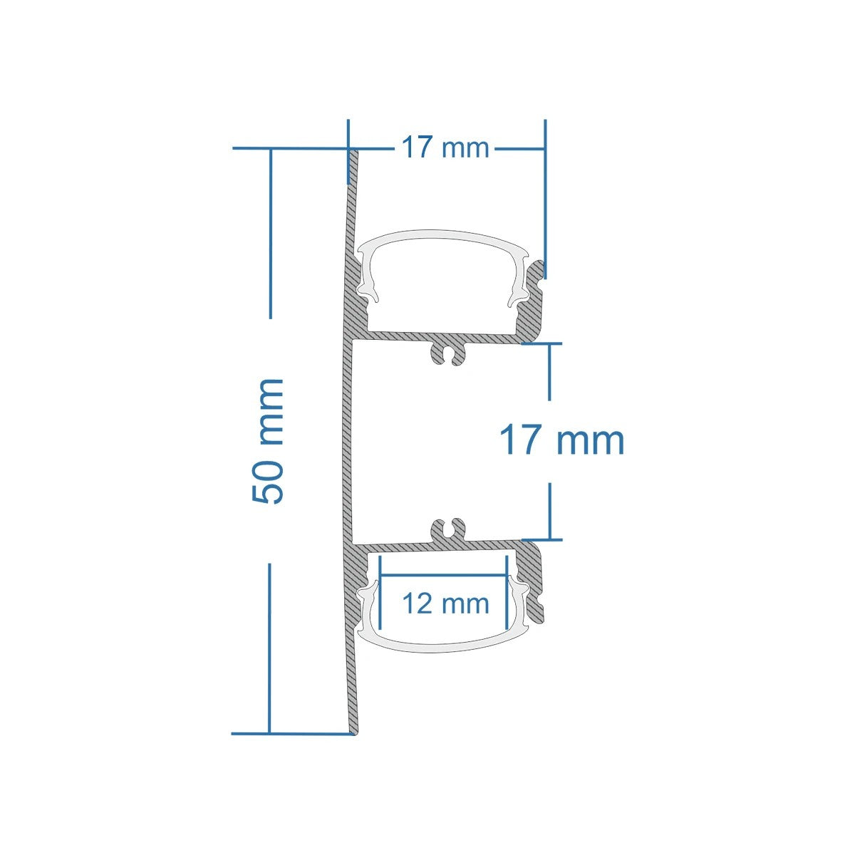 GLOBOSTAR® ALP-WALL-UPDOWN CONCEALED 70844-1M Επιφανειακό Προφίλ Αλουμινίου Ειδικό για Δημιουργία Κρυφού Φωτισμού Up & Down με Λευκό Γαλακτερό Πατητό Κάλυμμα για Ταινίες LED IP20 - Ασημί - Μ100 x Π5 x Υ1.7cm - ledmania.gr