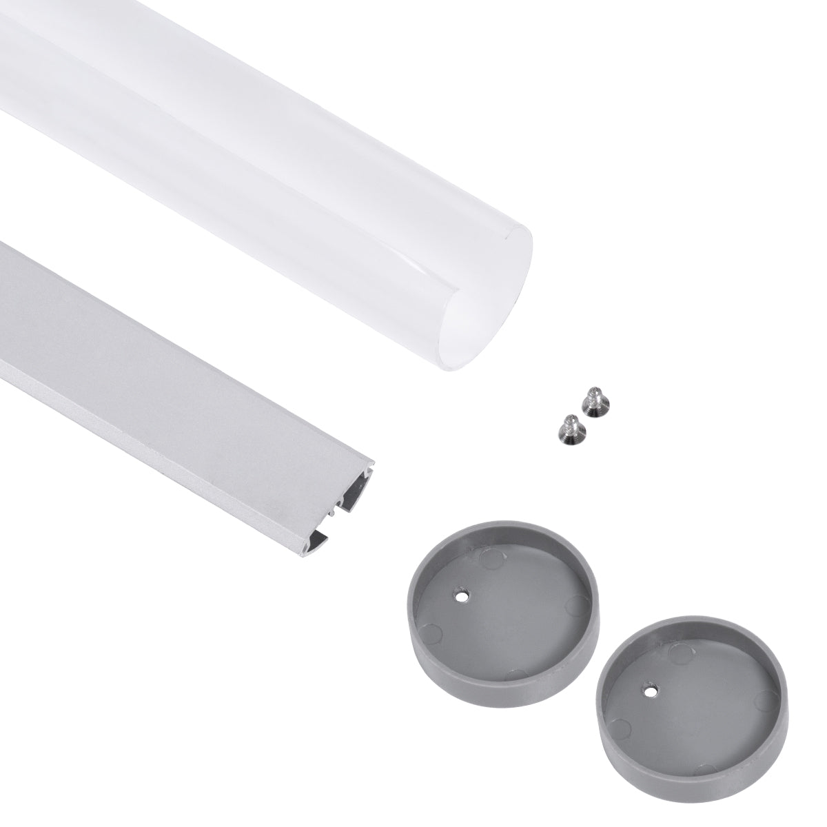 GloboStar® SURFACEPENDANT-PROFILE 70853-3M Προφίλ Αλουμινίου - Βάση & Ψύκτρα Ταινίας LED με Λευκό Γαλακτερό Κάλυμμα - Επιφανειακή & Κρεμαστή Χρήση - Πατητό Κάλυμμα - Ασημί - 3 Μέτρα - Μ300 x Φ3cm - ledmania.gr