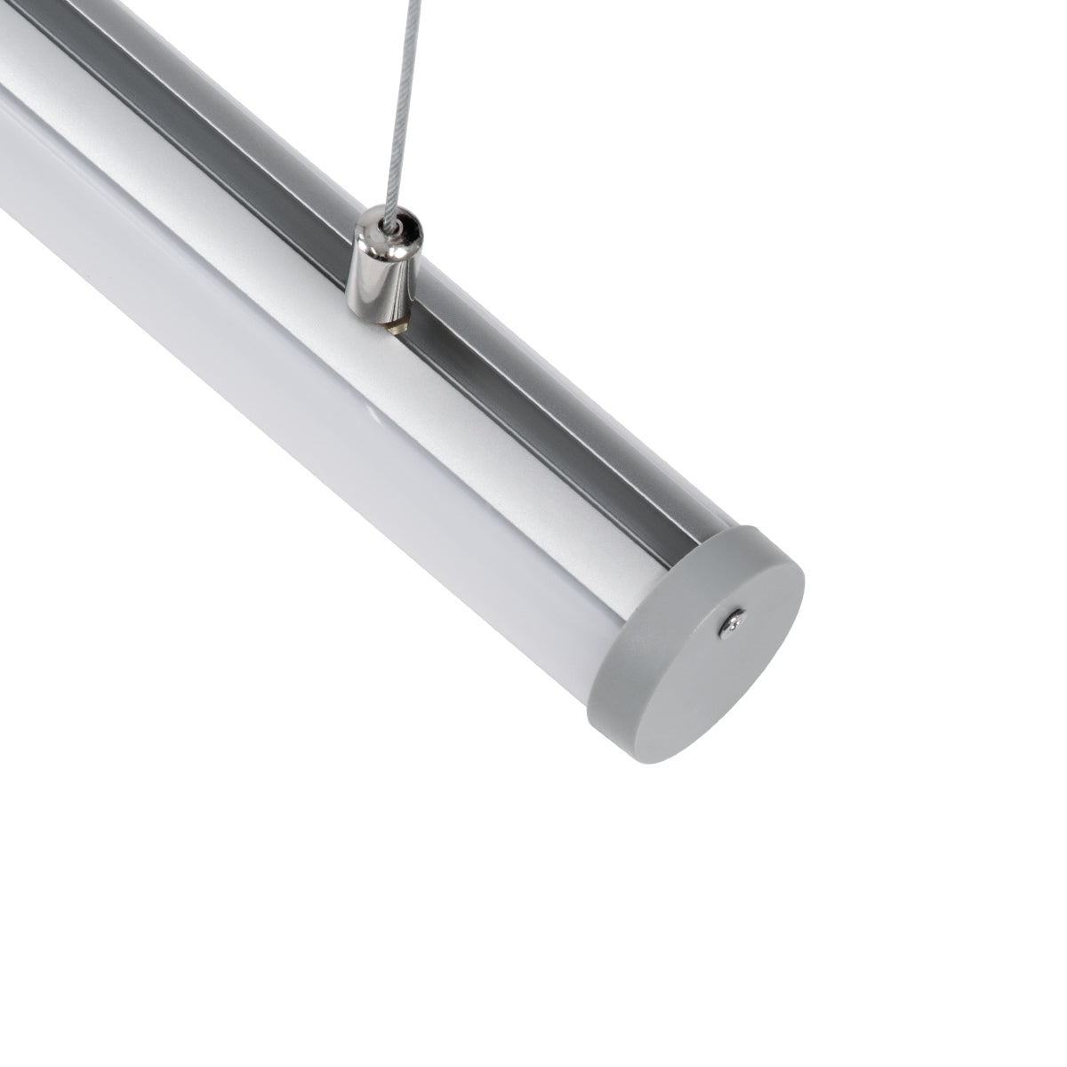 GloboStar® SURFACEPENDANT-PROFILE 70853-3M Προφίλ Αλουμινίου - Βάση & Ψύκτρα Ταινίας LED με Λευκό Γαλακτερό Κάλυμμα - Επιφανειακή & Κρεμαστή Χρήση - Πατητό Κάλυμμα - Ασημί - 3 Μέτρα - Μ300 x Φ3cm - ledmania.gr