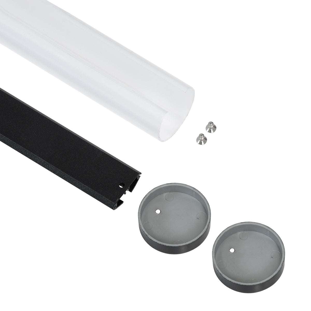 GloboStar® SURFACEPENDANT-PROFILE 70854-1M Προφίλ Αλουμινίου - Βάση & Ψύκτρα Ταινίας LED με Λευκό Γαλακτερό Κάλυμμα - Επιφανειακή & Κρεμαστή Χρήση - Πατητό Κάλυμμα - Μαύρο - 1 Μέτρο - Μ100 x Φ3cm - ledmania.gr
