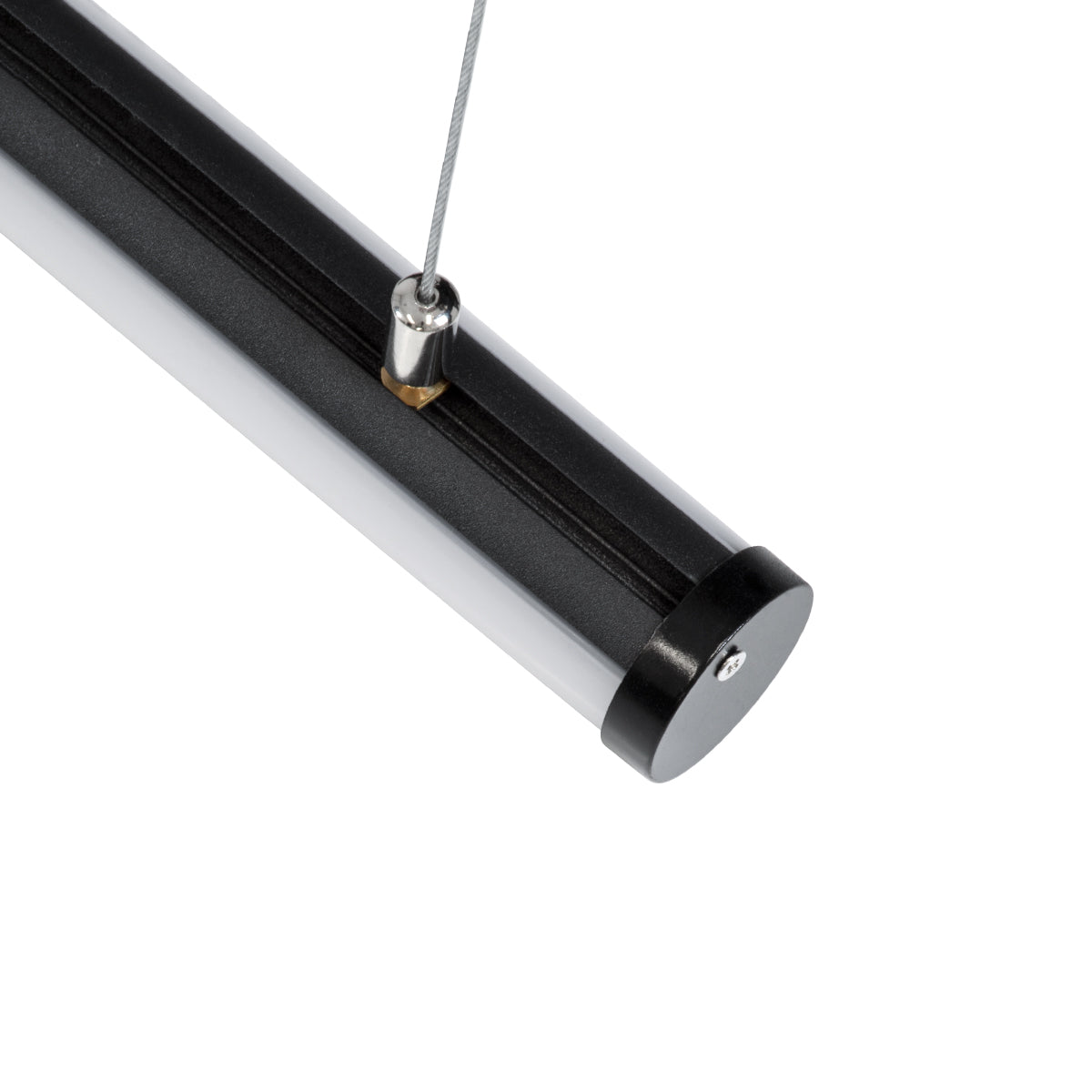 GloboStar® SURFACEPENDANT-PROFILE 70854-1M Προφίλ Αλουμινίου - Βάση & Ψύκτρα Ταινίας LED με Λευκό Γαλακτερό Κάλυμμα - Επιφανειακή & Κρεμαστή Χρήση - Πατητό Κάλυμμα - Μαύρο - 1 Μέτρο - Μ100 x Φ3cm - ledmania.gr