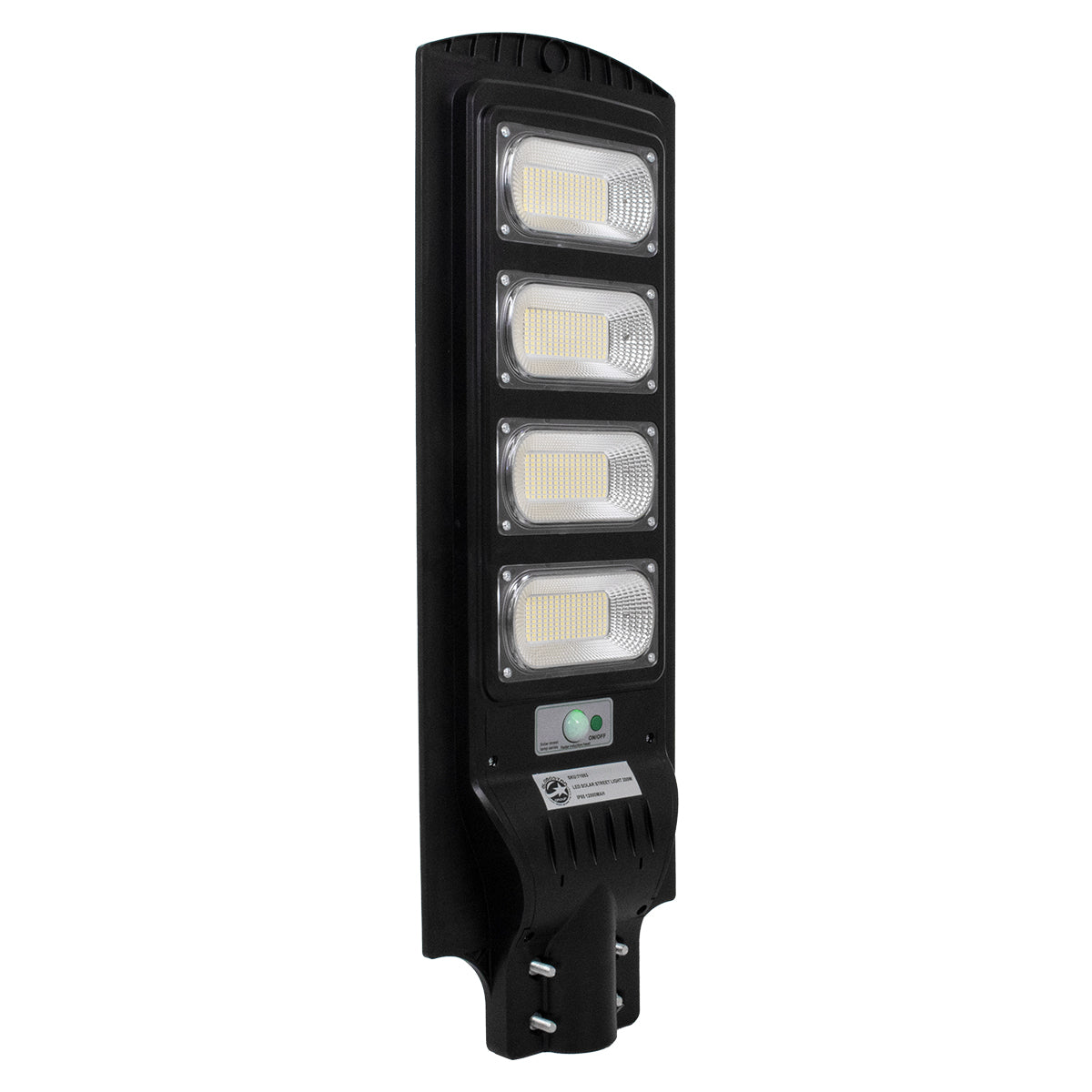 GloboStar® 71553 Αυτόνομο Ηλιακό Φωτιστικό Δρόμου Street Light LED SMD 200W 16000lm με Ενσωματωμένη Μπαταρία Li-ion 12000mAh - Φωτοβολταϊκό Πάνελ με Αισθητήρα Ημέρας-Νύχτας PIR Αισθητήρα Κίνησης Αδιάβροχο IP65 Ψυχρό Λευκό 6000K - ledmania.gr