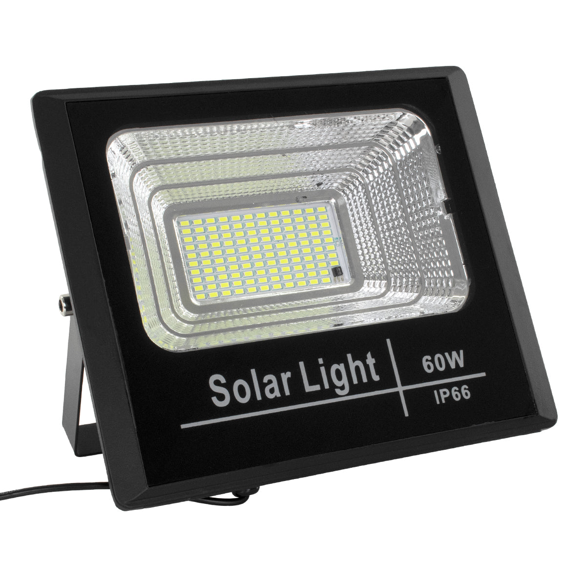 GLOBOSTAR® HERMES 71556 Προβολέας LED 60W 600lm 120° DC 5V με Φωτοβολταϊκό Panel 5V 12W & Επαναφορτιζόμενη Μπαταρία Li-ion 3.2V 10000mAh Αδιάβροχο IP65 Ψυχρό Λευκό 6000K - Sanan Chip - Μαύρο - Μ26.5 x Π22 x Υ6.5cm - 2 Χρόνια Εγγύηση - ledmania.gr
