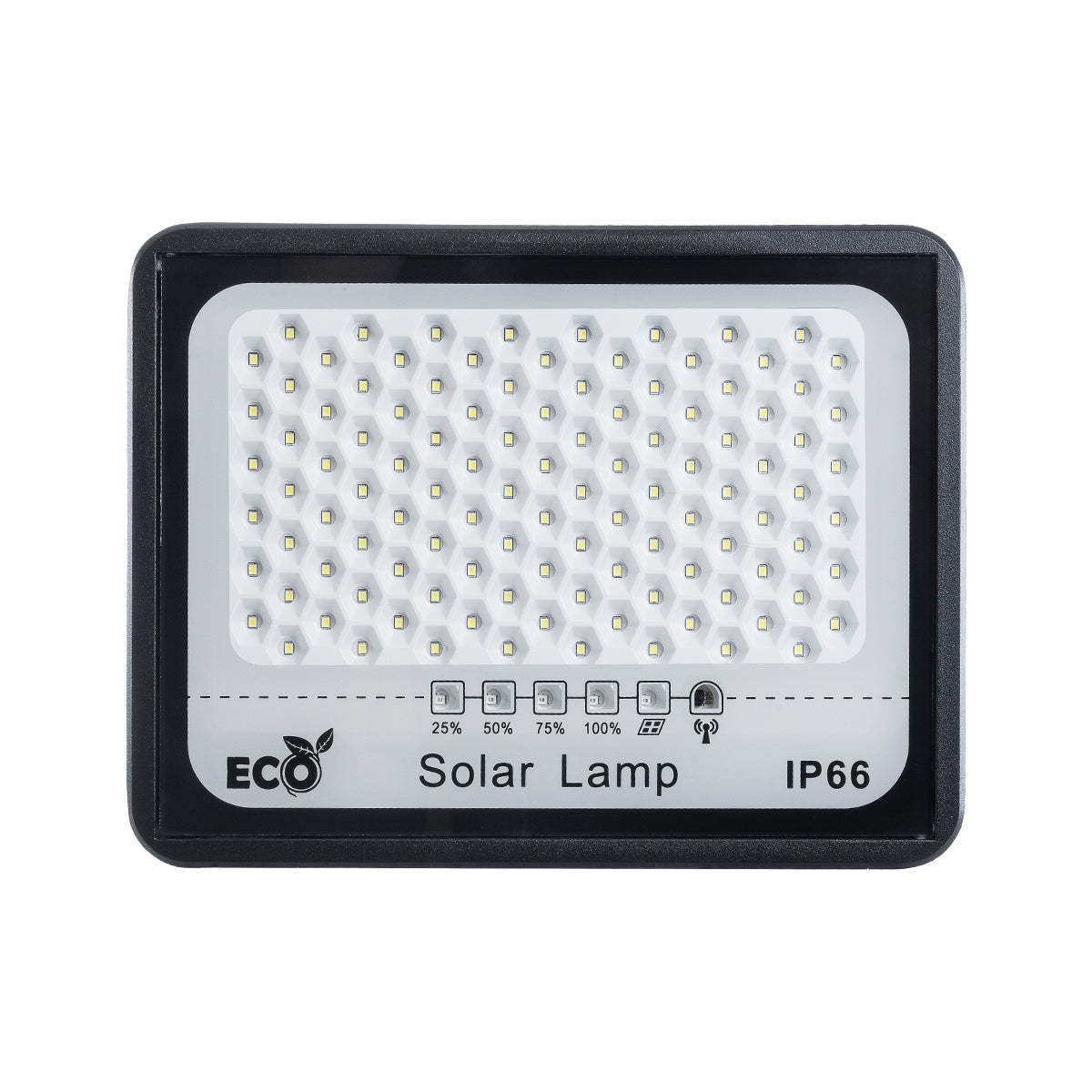 GloboStar® FAETHON 71559 Αυτόνομος Ηλιακός Προβολέας LED SMD 100W 10000lm με Ενσωματωμένη Μπαταρία 10000mAh - Φωτοβολταϊκό Πάνελ με Αισθητήρα Ημέρας-Νύχτας και Ασύρματο Χειριστήριο RF 2.4Ghz Αδιάβροχος IP66 Ψυχρό Λευκό 6000K - 3 Χρόνια Εγγύηση