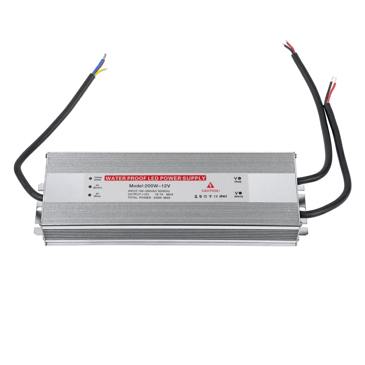 GLOBOSTAR® LUMIWATER 73054 Τροφοδοτικό/Μετασχηματιστής SELV 200W 16.7A DC 12V Αδιάβροχο IP67 - AC 220-240V σε DC 12V - Μ24.5 x Π7.5 x Υ4cm - 3 Χρόνια Εγγύηση - ledmania.gr