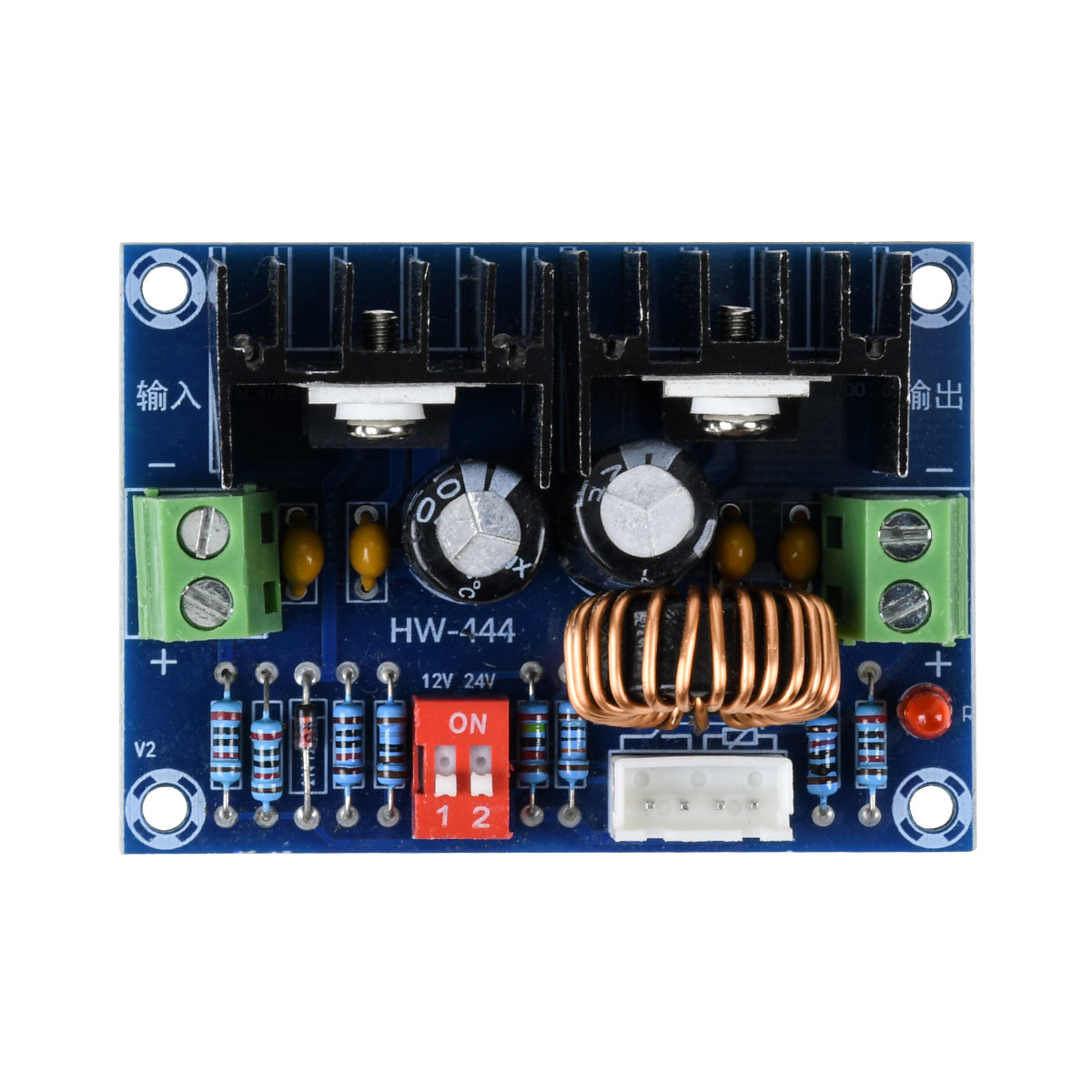 GloboStar® 73115 Ρυθμιστής Τάσης - Voltage Regulator DC Converter Module - Input DC4-40V / Output DC1.25-36V Max Load 8A με Καλώδιο Προέκτασης Ποτενσιόμετρου Μ6 x Π4.5 x Υ2.5cm