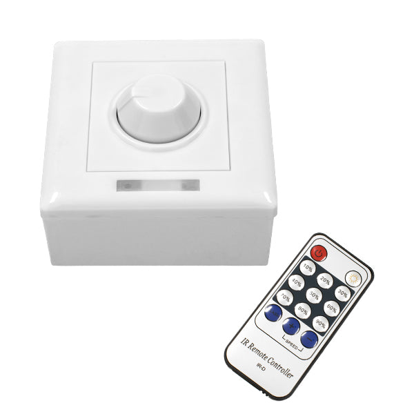 GLOBOSTAR® DIMMERONIA 73371 AC Triac Dimmer Τοίχου με RF Ασύρματο Χειριστήριο με 1 x 1.5A 350W Κανάλι AC 220-240V 1.5A 350W Max IP20 - Μ8.8 x Π5.7 x Υ8.8cm - 2 Χρόνια Εγγύηση - ledmania.gr
