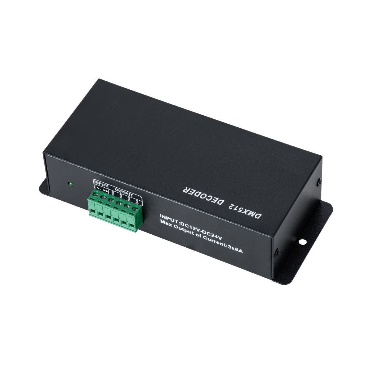 GLOBOSTAR® RGBCONTROLLER 73490 DC DMX Master Dimmer / Controller / Decoder Υψηλής Ταχύτητας με 3 x 8A 192W Κανάλια DC 12-24V 24A 576W Max IP20 - DMX512 & RDM - Μ16 x Π9 x Υ6cm - 2 Χρόνια Εγγύηση - ledmania.gr