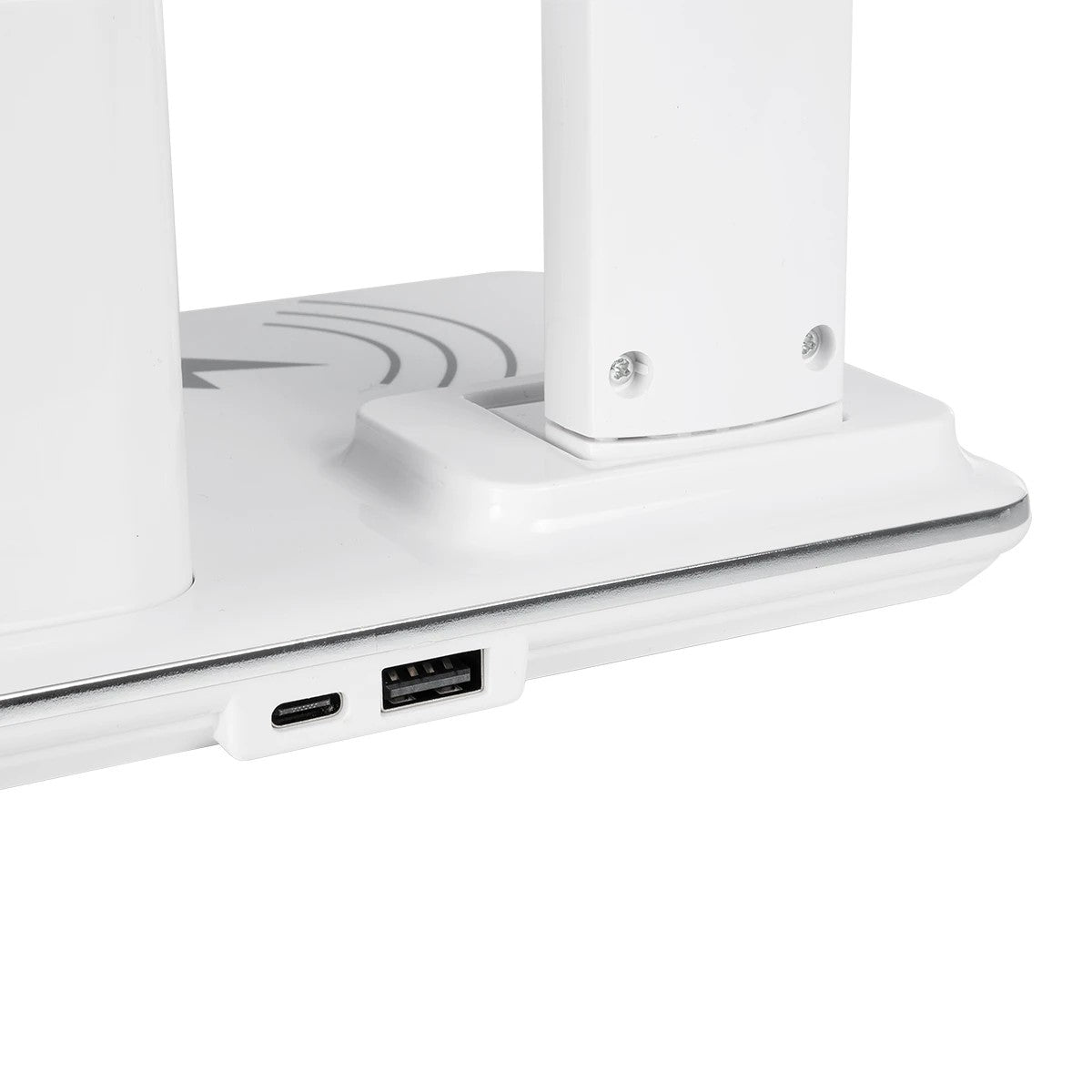 GLOBOSTAR® ZENTIME 76554 Μοντέρνο Επιτραπέζιο Φωτιστικό Γραφείου με Ασύρματη Φόρτιση 15W 3A & Ψηφιακό Ρολόι LED 3.5W 350lm 120° DC 5V με USB-C IP20 Ρυθμιζόμενο Λευκό CCT με Αφή 2700K/4500K/6000K Dimmable - Sanan SMD Chip - Μαύρο - Μ19.5 x Π25 x Υ50cm -... - ledmania.gr