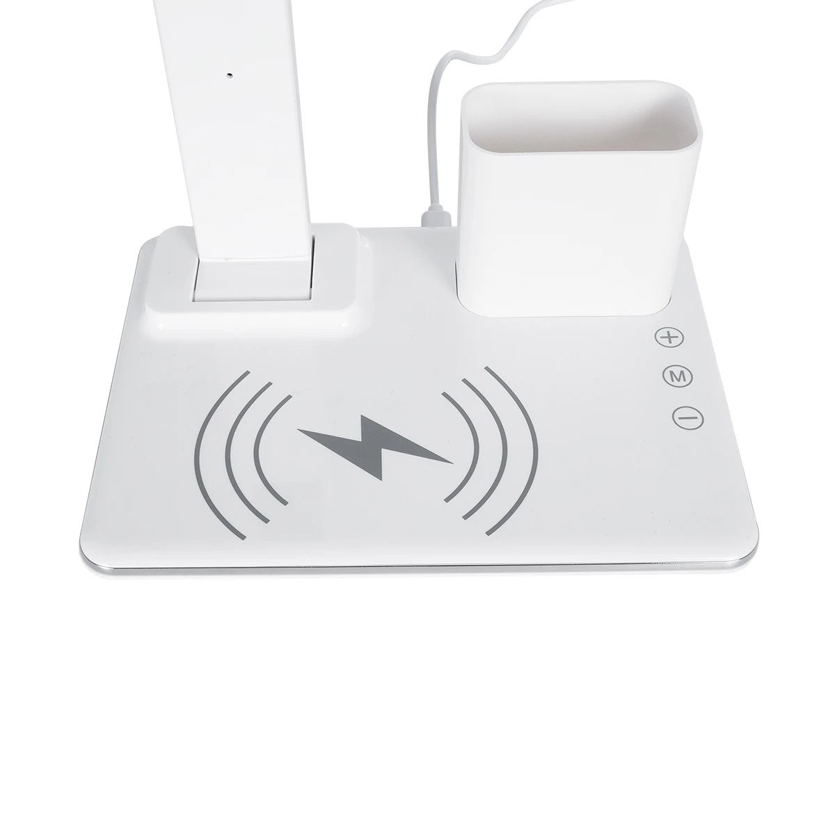 GLOBOSTAR® ZENTIME 76554 Μοντέρνο Επιτραπέζιο Φωτιστικό Γραφείου με Ασύρματη Φόρτιση 15W 3A & Ψηφιακό Ρολόι LED 3.5W 350lm 120° DC 5V με USB-C IP20 Ρυθμιζόμενο Λευκό CCT με Αφή 2700K/4500K/6000K Dimmable - Sanan SMD Chip - Μαύρο - Μ19.5 x Π25 x Υ50cm -... - ledmania.gr