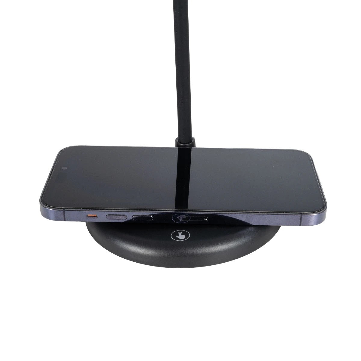 GLOBOSTAR® LUCORA 76556 Μοντέρνο Επιτραπέζιο Φωτιστικό Γραφείου με Ασύρματη Φόρτιση 10W 2A & 4W Bluetooth Ηχείο LED 3W 300lm 120° DC 5V με USB-C IP20 Ρυθμιζόμενο Λευκό CCT με Αφή 2700K/4500K/6000K Dimmable - Sanan SMD Chip - Μαύρο - Μ12 x Π12 x Υ34cm -... - ledmania.gr