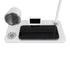 GLOBOSTAR® OLDY 76557 Μοντέρνο Επιτραπέζιο Φωτιστικό Γραφείου με Ασύρματη Φόρτιση 15W 3A, 5W Bluetooth Ηχείο & Ψηφιακό Ρολόι LED 3W 300lm 120° DC 5V με USB-C IP20 Ρυθμιζόμενο Λευκό CCT με Αφή 2700K/4500K/6000K Dimmable - Sanan SMD Chip - Λευκό - Μ13 x ... - ledmania.gr