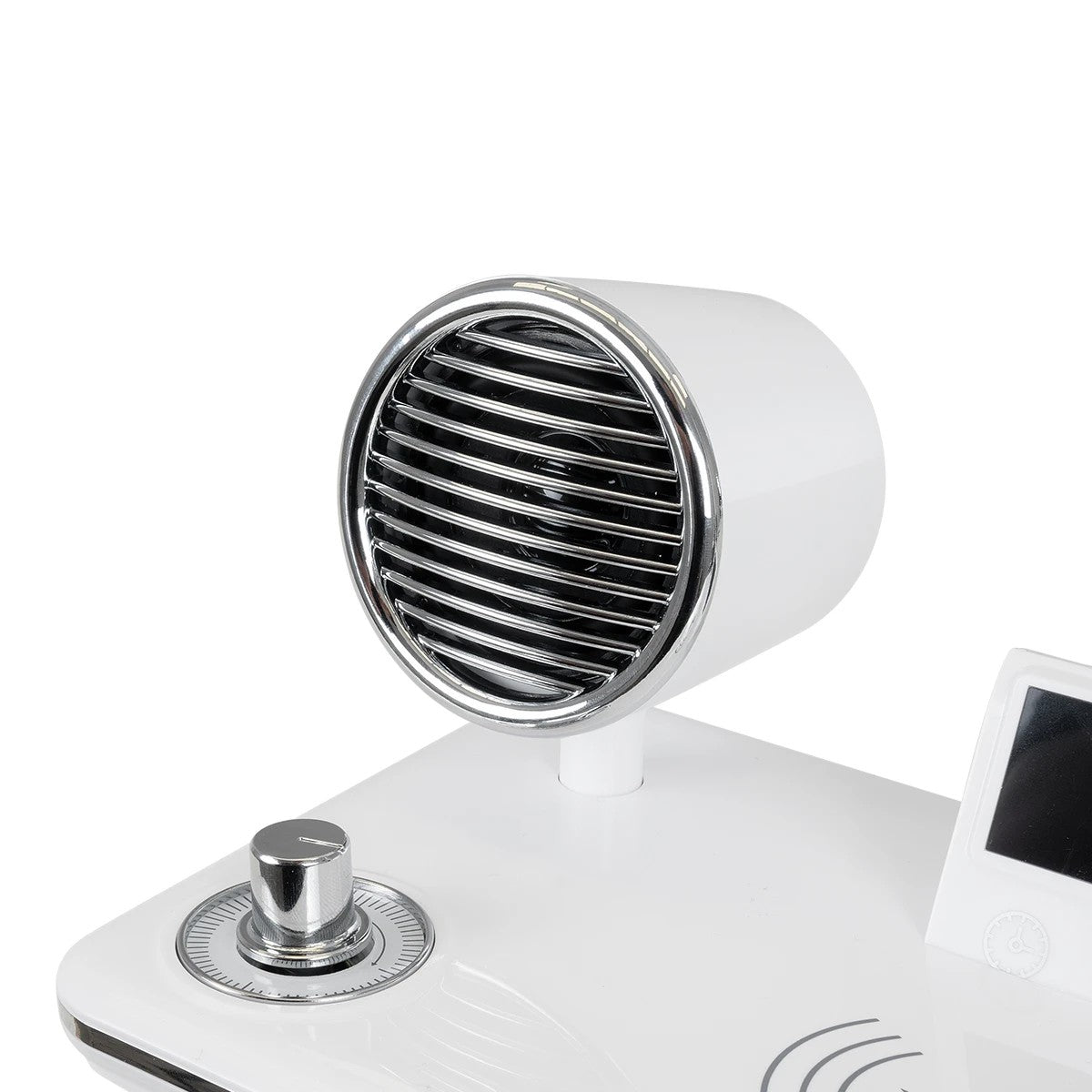 GLOBOSTAR® OLDY 76557 Μοντέρνο Επιτραπέζιο Φωτιστικό Γραφείου με Ασύρματη Φόρτιση 15W 3A, 5W Bluetooth Ηχείο & Ψηφιακό Ρολόι LED 3W 300lm 120° DC 5V με USB-C IP20 Ρυθμιζόμενο Λευκό CCT με Αφή 2700K/4500K/6000K Dimmable - Sanan SMD Chip - Λευκό - Μ13 x ... - ledmania.gr