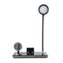 GLOBOSTAR® OLDY 76563 Μοντέρνο Επιτραπέζιο Φωτιστικό Γραφείου με Ασύρματη Φόρτιση 15W 3A, 5W Bluetooth Ηχείο & Ψηφιακό Ρολόι LED 3W 300lm 120° DC 5V με USB-C IP20 Ρυθμιζόμενο Λευκό CCT με Αφή 2700K/4500K/6000K Dimmable - Sanan SMD Chip - Μαύρο - Μ13 x ... - ledmania.gr