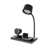 GLOBOSTAR® OLDY 76563 Μοντέρνο Επιτραπέζιο Φωτιστικό Γραφείου με Ασύρματη Φόρτιση 15W 3A, 5W Bluetooth Ηχείο & Ψηφιακό Ρολόι LED 3W 300lm 120° DC 5V με USB-C IP20 Ρυθμιζόμενο Λευκό CCT με Αφή 2700K/4500K/6000K Dimmable - Sanan SMD Chip - Μαύρο - Μ13 x ... - ledmania.gr