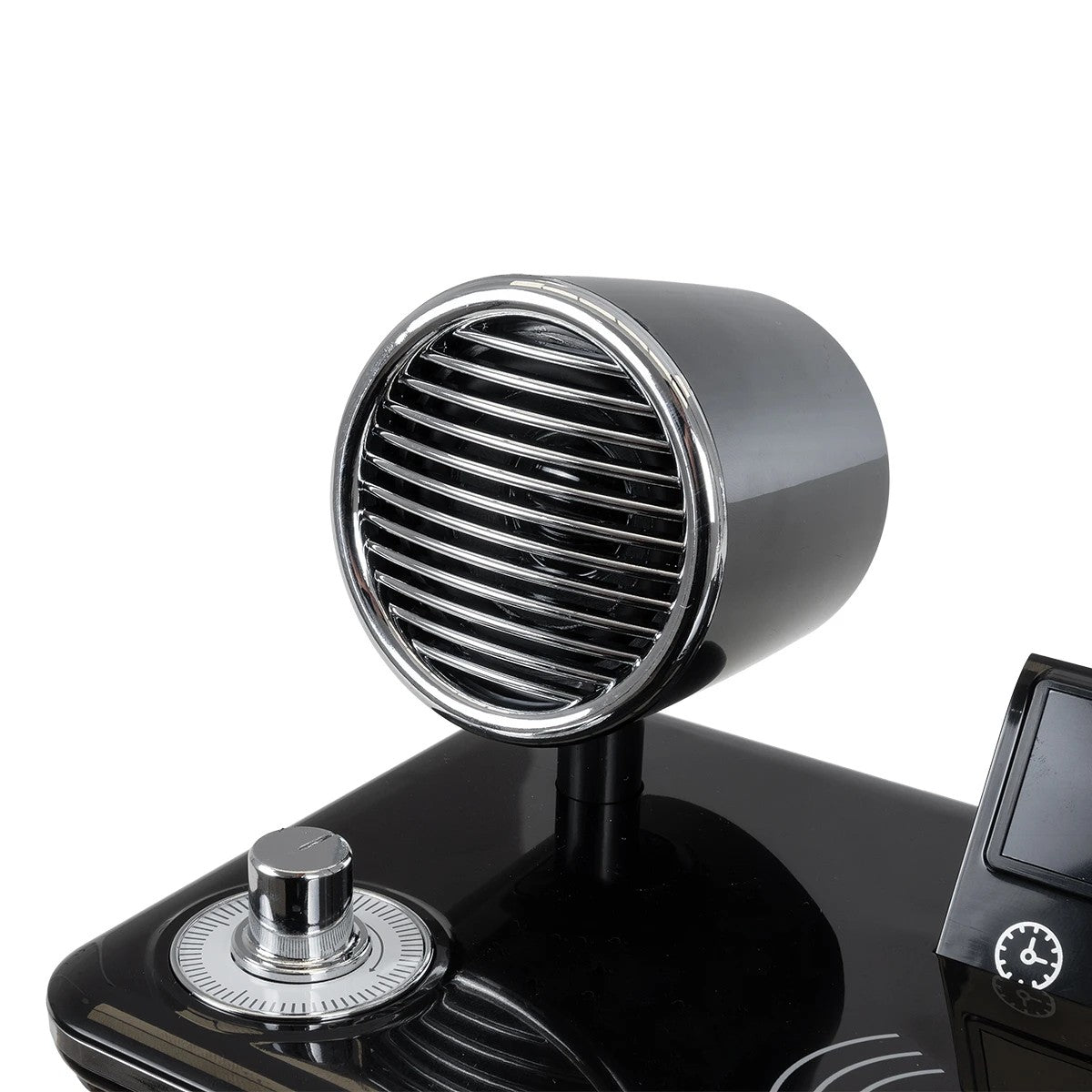 GLOBOSTAR® OLDY 76563 Μοντέρνο Επιτραπέζιο Φωτιστικό Γραφείου με Ασύρματη Φόρτιση 15W 3A, 5W Bluetooth Ηχείο & Ψηφιακό Ρολόι LED 3W 300lm 120° DC 5V με USB-C IP20 Ρυθμιζόμενο Λευκό CCT με Αφή 2700K/4500K/6000K Dimmable - Sanan SMD Chip - Μαύρο - Μ13 x ... - ledmania.gr