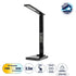 GLOBOSTAR® ZENTIME 76564 Μοντέρνο Επιτραπέζιο Φωτιστικό Γραφείου με Ασύρματη Φόρτιση 10W 2A & Ψηφιακό Ρολόι LED 3.5W 350lm 120° DC 5V με USB-C IP20 Ρυθμιζόμενο Λευκό CCT με Αφή 2700K/4500K/6000K Dimmable - Sanan SMD Chip - Μαύρο - Μ13 x Π25 x Υ50cm - 2... - ledmania.gr