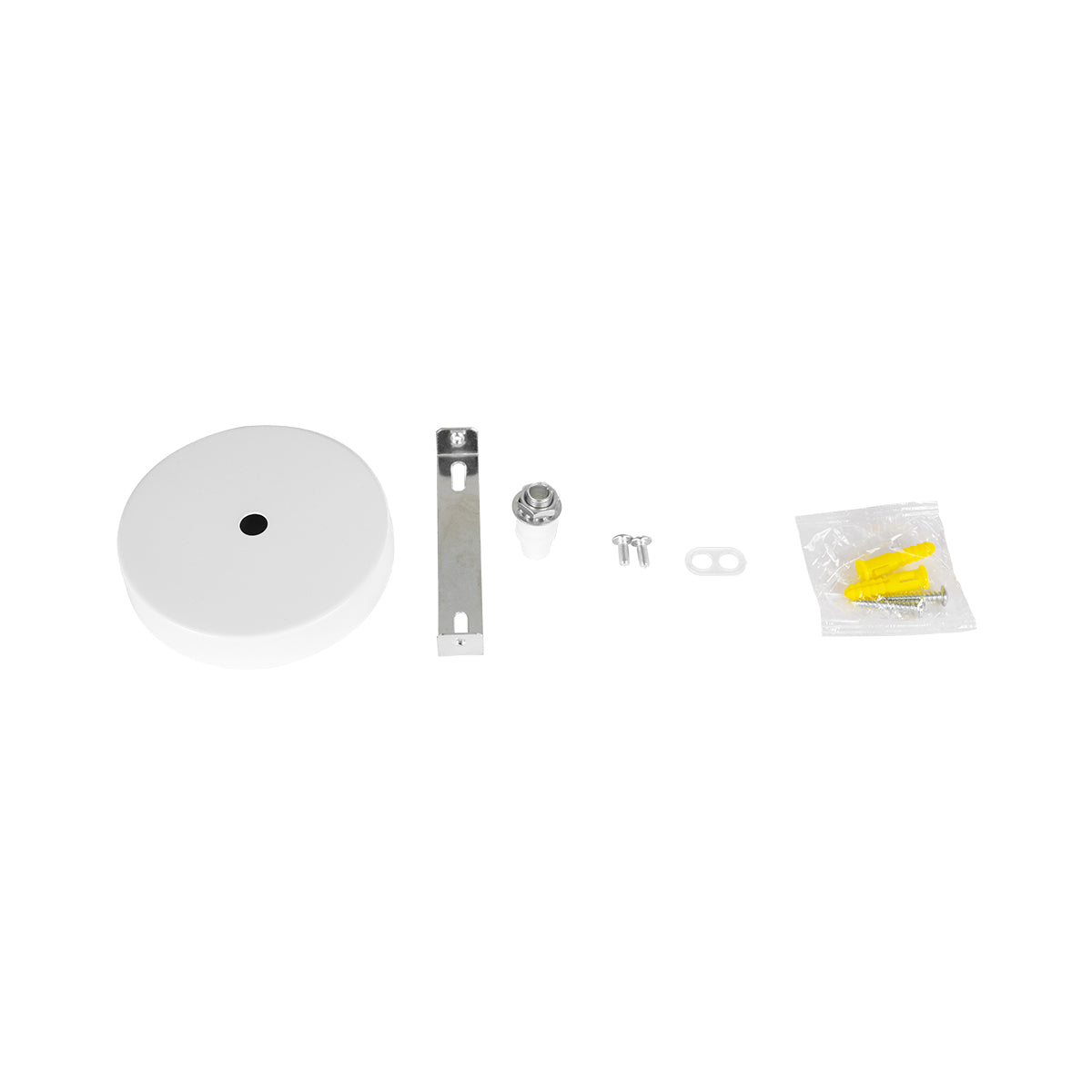 GLOBOSTAR® WALLBASE 77500 Μεταλλική Ροζέτα για Κρέμαση 1 Φωτιστικού - Λευκό - Μ10 x Π10 x Υ2cm - ledmania.gr