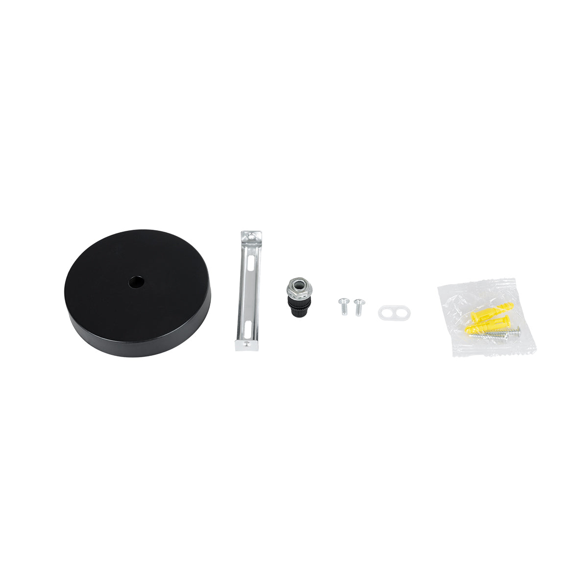 GloboStar® DIY 77501 Επιτοίχια Στρογγυλή Ροζέτα - Βάση για 1 Κρεμαστό Φωτιστικό - Φ10 x Υ2cm - Μαύρο - Μεταλλικό - 5 Χρόνια Εγγύηση - ledmania.gr
