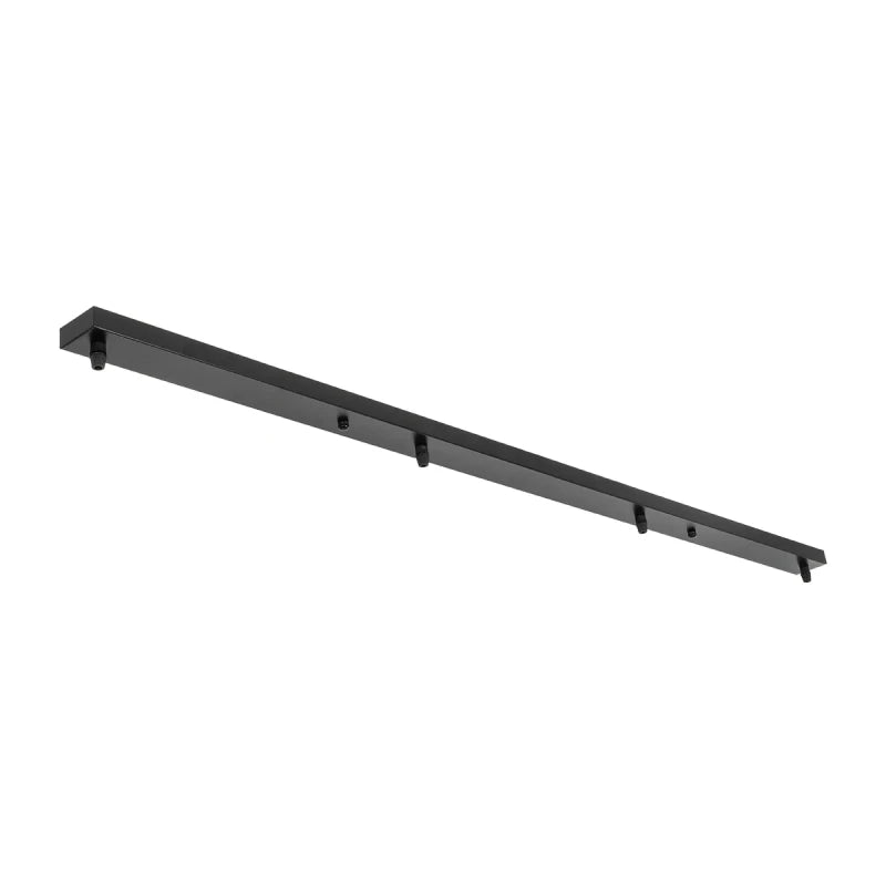 GLOBOSTAR® WALLBASE 77525 Γραμμική Μεταλλική Ροζέτα για Κρέμαση 4 Φωτιστικών - Μαύρο - Μ120 x Π5 x Υ2cm - ledmania.gr