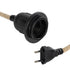 GLOBOSTAR® WHIP 77660 Μοντέρνο DIY Φωτιστικό με Υφασμάτινο Καλώδιο, Ντουί 1 x E27, Διακόπτη On/Off & Πρίζα AC 220-240V IP20 - Μπεζ & Μαύρο - Μ140 x Π5.8 x Υ5.8cm - ledmania.gr