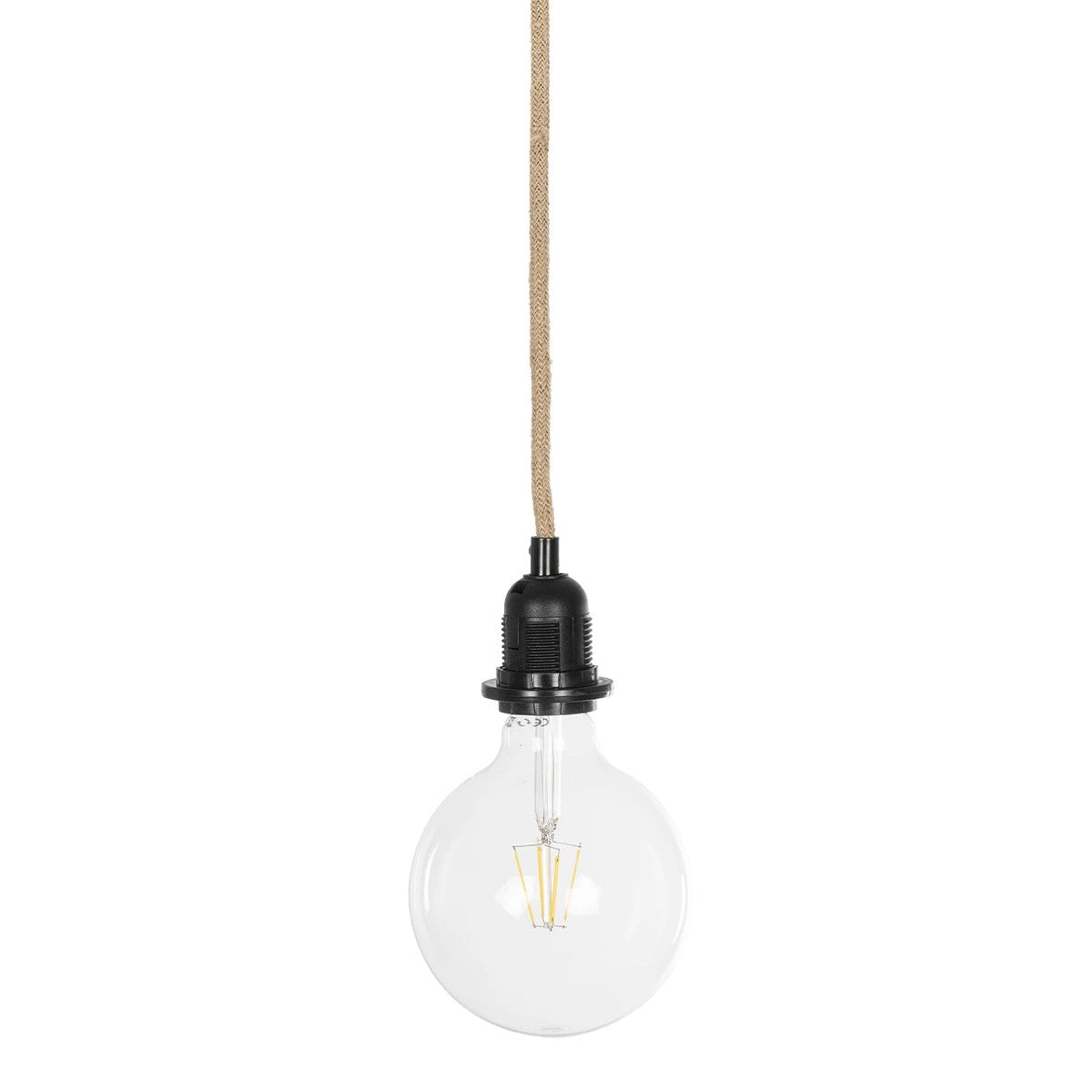 GLOBOSTAR® WHIP 77660 Μοντέρνο DIY Φωτιστικό με Υφασμάτινο Καλώδιο, Ντουί 1 x E27, Διακόπτη On/Off & Πρίζα AC 220-240V IP20 - Μπεζ & Μαύρο - Μ140 x Π5.8 x Υ5.8cm - ledmania.gr
