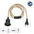 GLOBOSTAR® WHIP 77660 Μοντέρνο DIY Φωτιστικό με Υφασμάτινο Καλώδιο, Ντουί 1 x E27, Διακόπτη On/Off & Πρίζα AC 220-240V IP20 - Μπεζ & Μαύρο - Μ140 x Π5.8 x Υ5.8cm - ledmania.gr