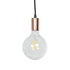 GLOBOSTAR® WHIP 77665 Μοντέρνο DIY Φωτιστικό με Υφασμάτινο Καλώδιο, Ντουί 1 x E27, Διακόπτη On/Off & Πρίζα AC 220-240V IP20 - Μαύρο & Ροζ Χρυσό - Μ140 x Π4 x Υ4cm