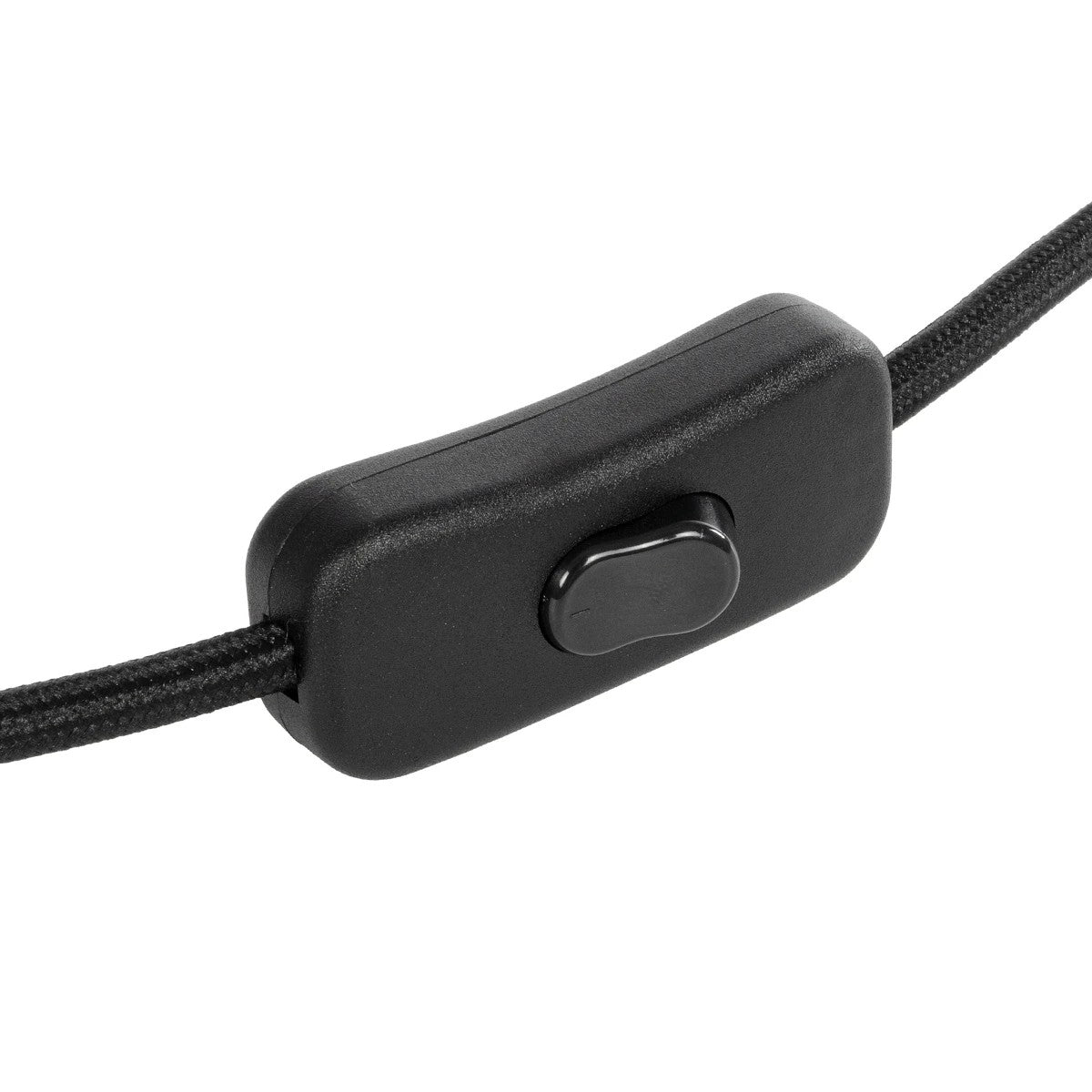 GLOBOSTAR® WHIP 77669 Μοντέρνο DIY Φωτιστικό με Υφασμάτινο Καλώδιο, Ντουί 1 x E27 & Διακόπτη On/Off AC 220-240V IP20 - Μαύρο - Μ140 x Π2.7 x Υ1.9cm - ledmania.gr