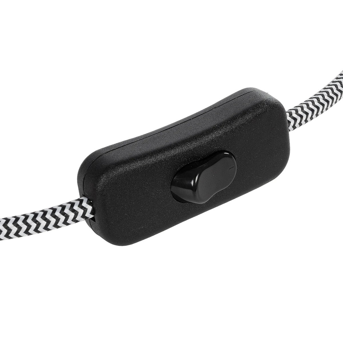 GLOBOSTAR® WHIP 77670 Μοντέρνο DIY Φωτιστικό με Υφασμάτινο Καλώδιο, με Διακόπτη On/Off AC 220-240V IP20 - Ασημί & Μαύρο - Μ140 x Π2.7 x Υ1.9cm - ledmania.gr