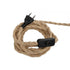 GLOBOSTAR® WHIP 77676 Μοντέρνο DIY Φωτιστικό με Υφασμάτινο Καλώδιο, Ντουί 3 x E27, Διακόπτη On/Off & Πρίζα AC 220-240V IP20 - Μπεζ & Μαύρο - Μ650 x Π5.5 x Υ100cm - ledmania.gr