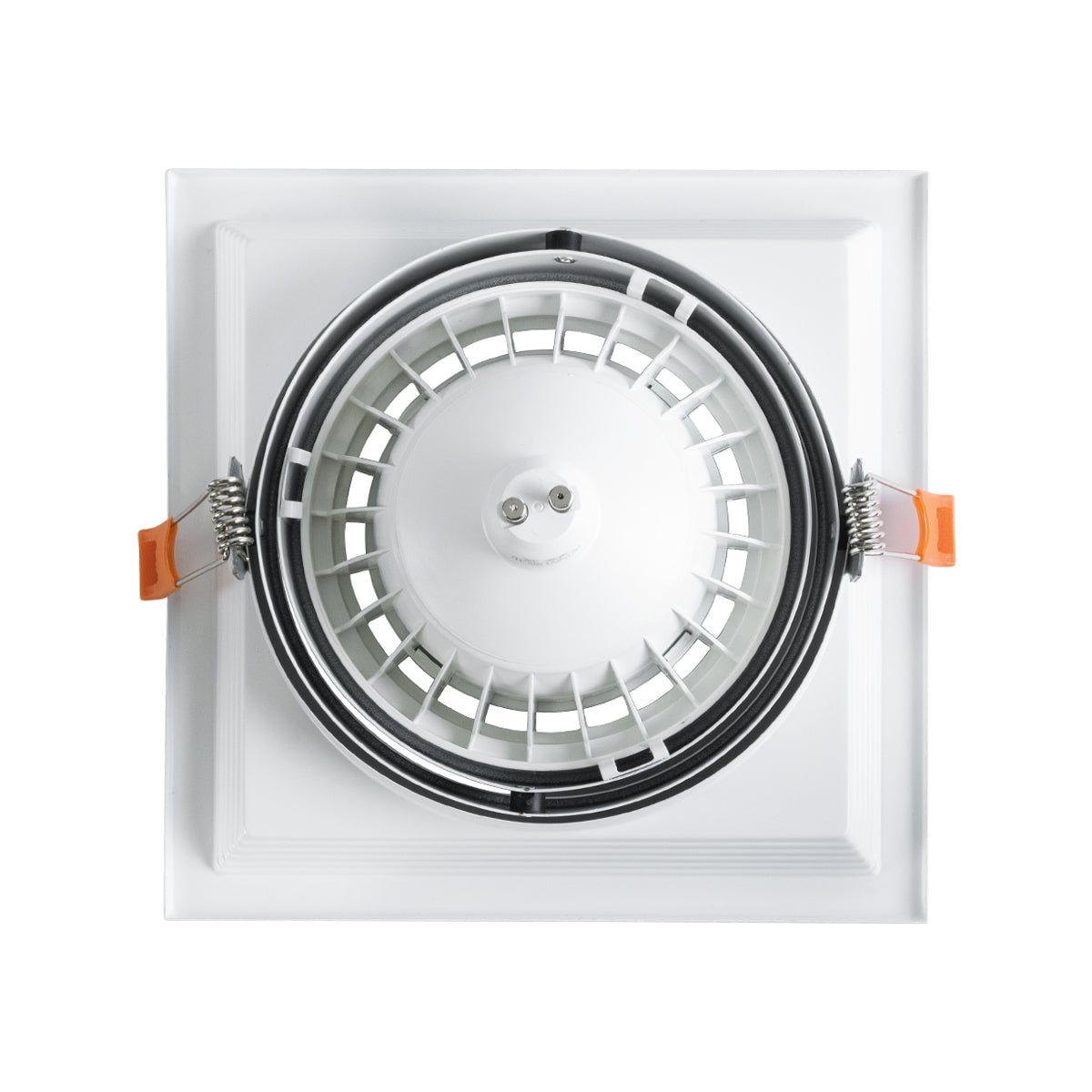 GloboStar® VITA 77852 Χωνευτό Κινούμενο Τετράγωνο Σποτ Οροφής για Λάμπα AR111 - IP20 - Χυτό Αλουμίνιο - Μ18 x Π18 x Υ4.5cm - Λευκό - 5 Χρόνια Εγγύηση - ledmania.gr