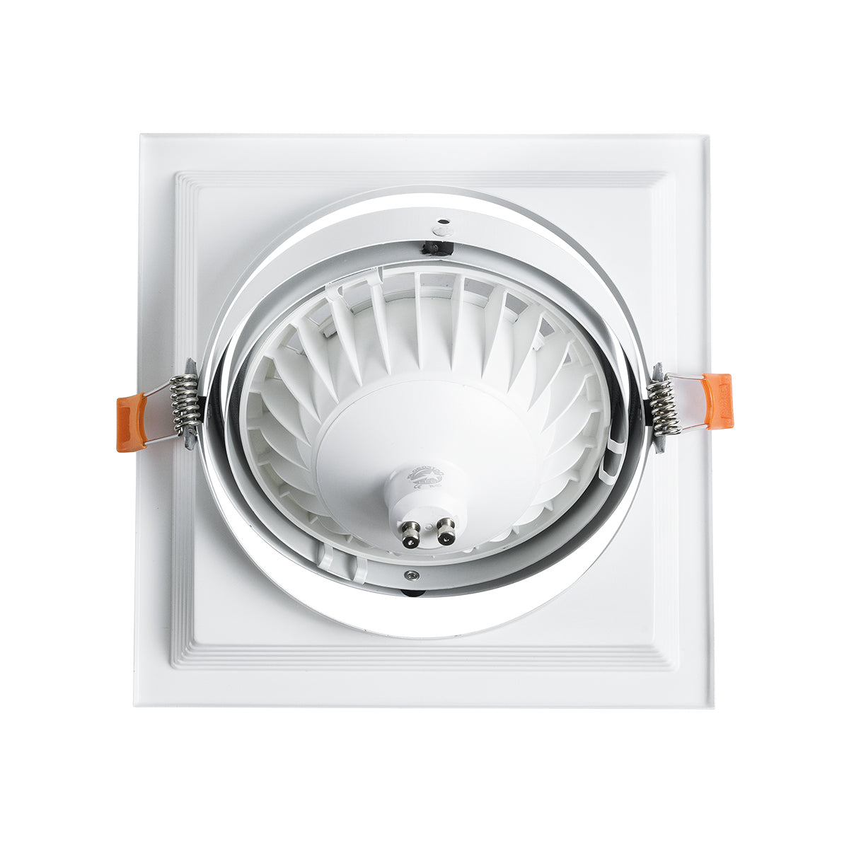 GloboStar® VITA 77852 Χωνευτό Κινούμενο Τετράγωνο Σποτ Οροφής για Λάμπα AR111 - IP20 - Χυτό Αλουμίνιο - Μ18 x Π18 x Υ4.5cm - Λευκό - 5 Χρόνια Εγγύηση - ledmania.gr