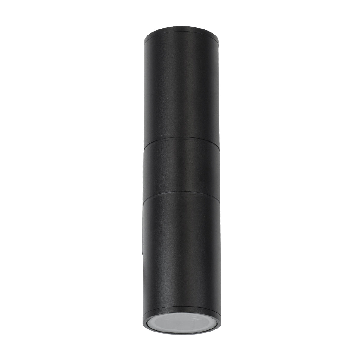 GLOBOSTAR® WALLY 77873 Μοντέρνο Φωτιστικό Τοίχου - Απλίκα με Ντουί 2 x GU10 AC 220-240V Αδιάβροχο IP65 - Μαύρο Ματ - Μ6.4 x Π11 x Υ25cm - ledmania.gr
