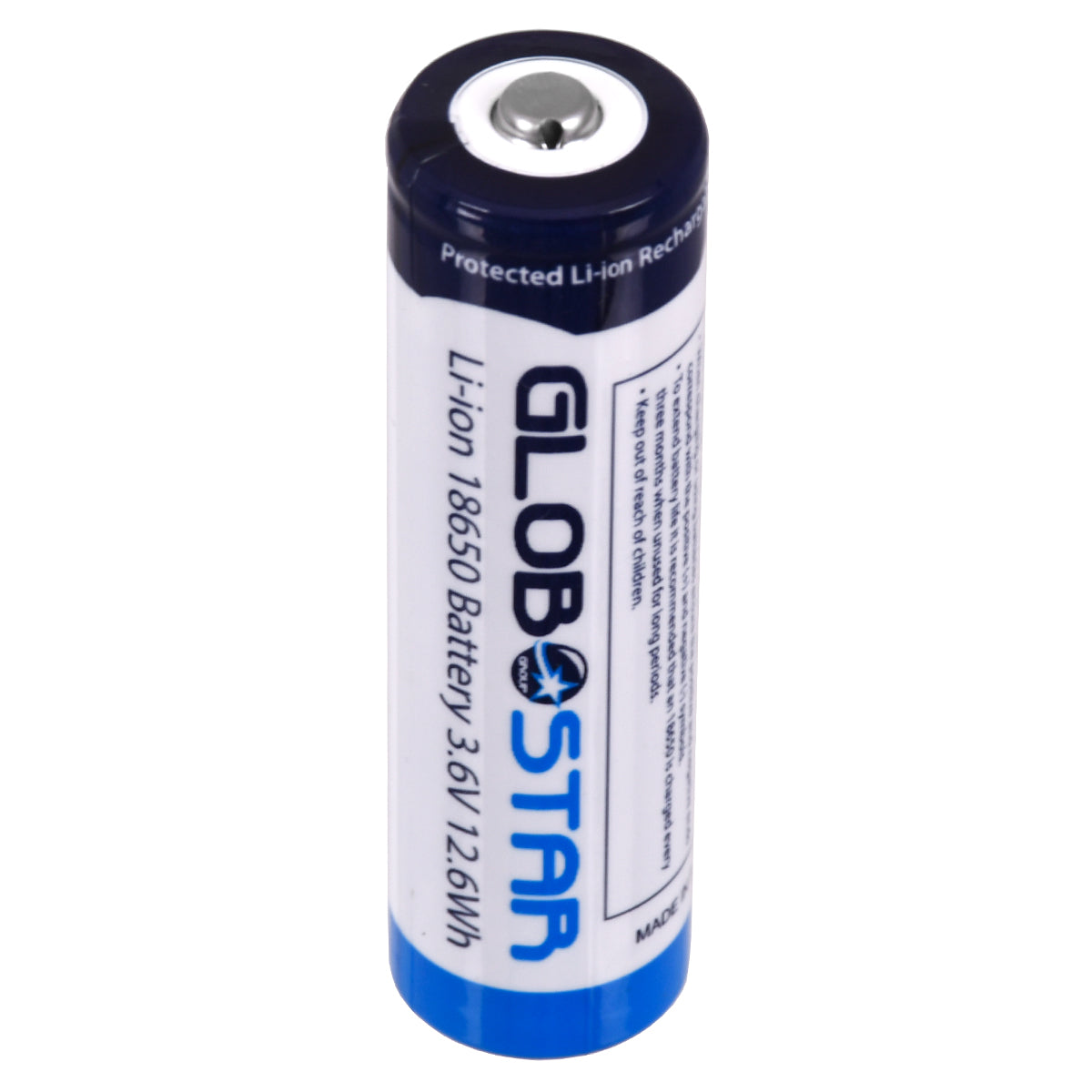 GLOBOSTAR® BATTERY 79093 Ανταλλακτική Επαναφορτιζόμενη Μπαταρία Li-ion 3.6V 12.6Wh 18650 3600mAh με Overcharge / Discharge Προστασία - Μ6.7 x Π1.7 x Υ1.7cm - 1 Χρόνο Εγγύηση - ledmania.gr