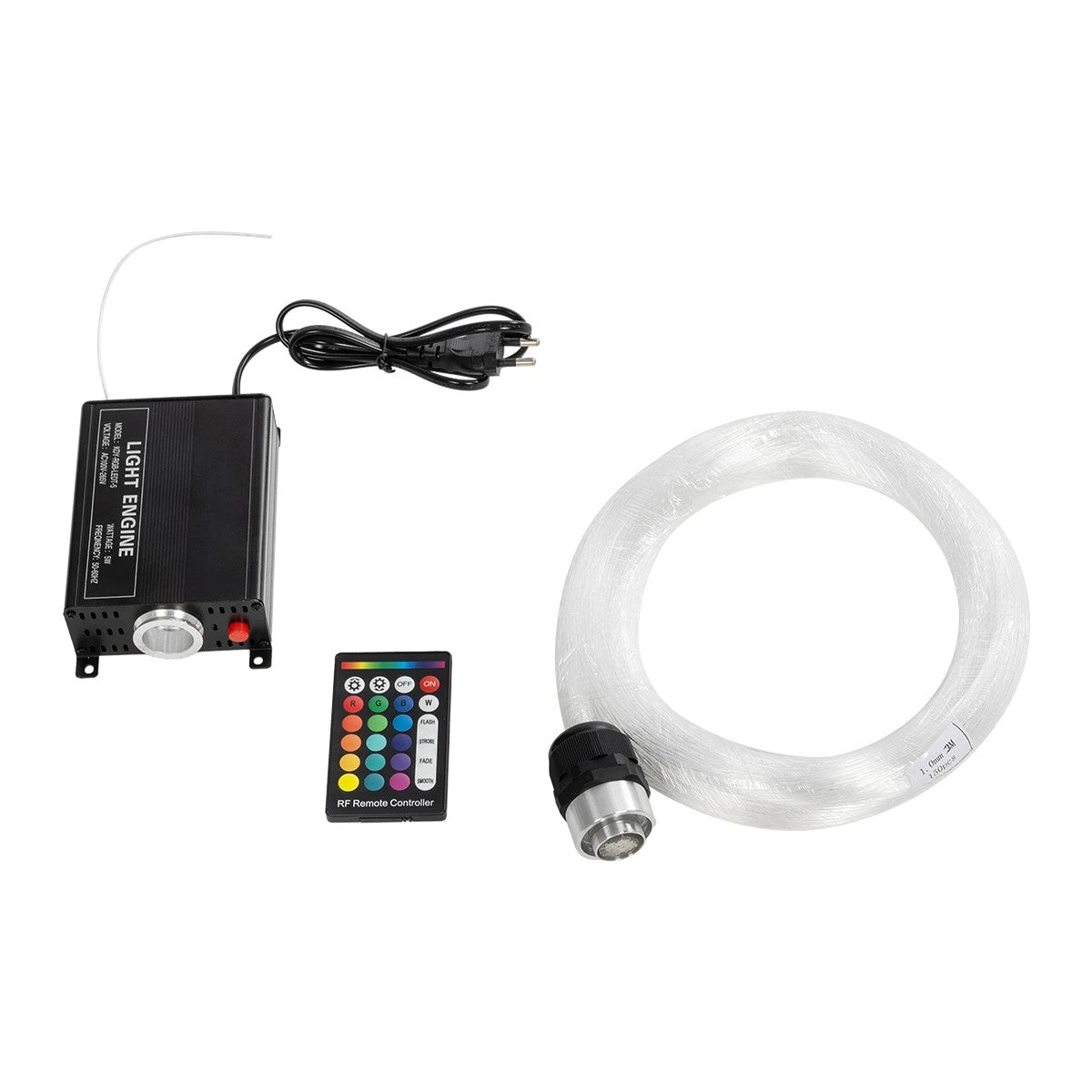 GLOBOSTAR® LUMOFIBRA 79613 Κιτ Συστήματος Οπτικής Ίνας με 150τεμ Φ1mm x Μ200cm & RF Ασύρματο Χειριστήριο LED 5W 200lm 1° AC 220-240V IP20 Πολύχρωμο RGB - Μ11.5 x Π9 x Υ4cm - 2 Χρόνια Εγγύηση - ledmania.gr
