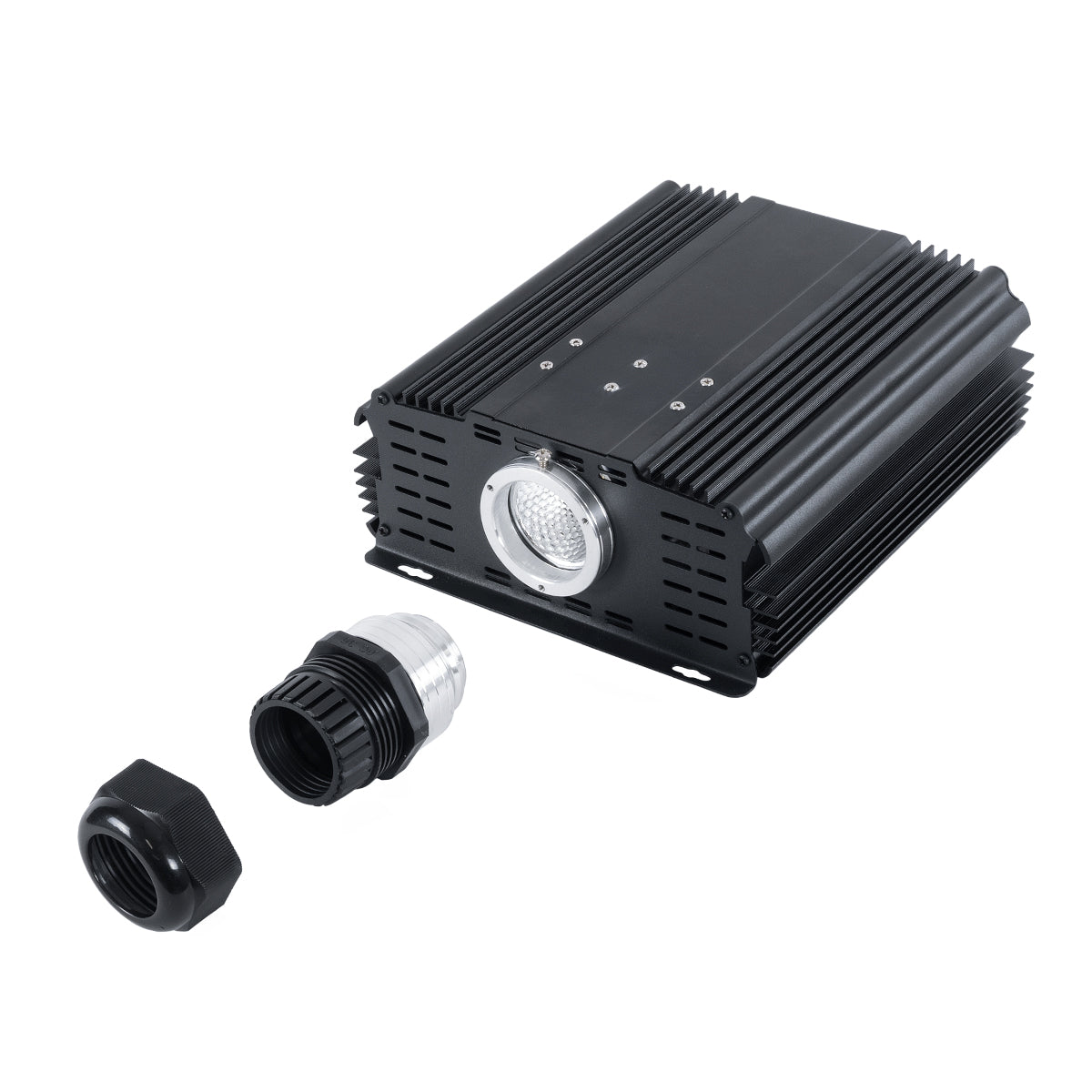 GloboStar® 79624 Μηχανή Οπτικής Ίνας Μονής Κεφαλής - Fiber Optic Light Machine Single Head LED 45W AC 220-240V με Ασύρματο Χειριστήριο RF 2.4Ghz Μ29 x Π20 x Υ8.5cm RGBW DMX512 - 2 Years Warranty