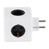 GLOBOSTAR® POWERCUBE 79627 Πολύπριζο 5 Θέσεων με 5 x EU Schuko Πρίζες Ασφαλείας Childproof AC 220-240V 3680W/16A Max Load IP20 - Λευκό & Γκρι - Μ7.5 x Π11.5 x Υ7.5cm - ledmania.gr