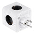 GLOBOSTAR® POWERCUBE 79627 Πολύπριζο 5 Θέσεων με 5 x EU Schuko Πρίζες Ασφαλείας Childproof AC 220-240V 3680W/16A Max Load IP20 - Λευκό & Γκρι - Μ7.5 x Π11.5 x Υ7.5cm - ledmania.gr