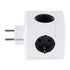 GLOBOSTAR® POWERCUBE 79627 Πολύπριζο 5 Θέσεων με 5 x EU Schuko Πρίζες Ασφαλείας Childproof AC 220-240V 3680W/16A Max Load IP20 - Λευκό & Γκρι - Μ7.5 x Π11.5 x Υ7.5cm - ledmania.gr