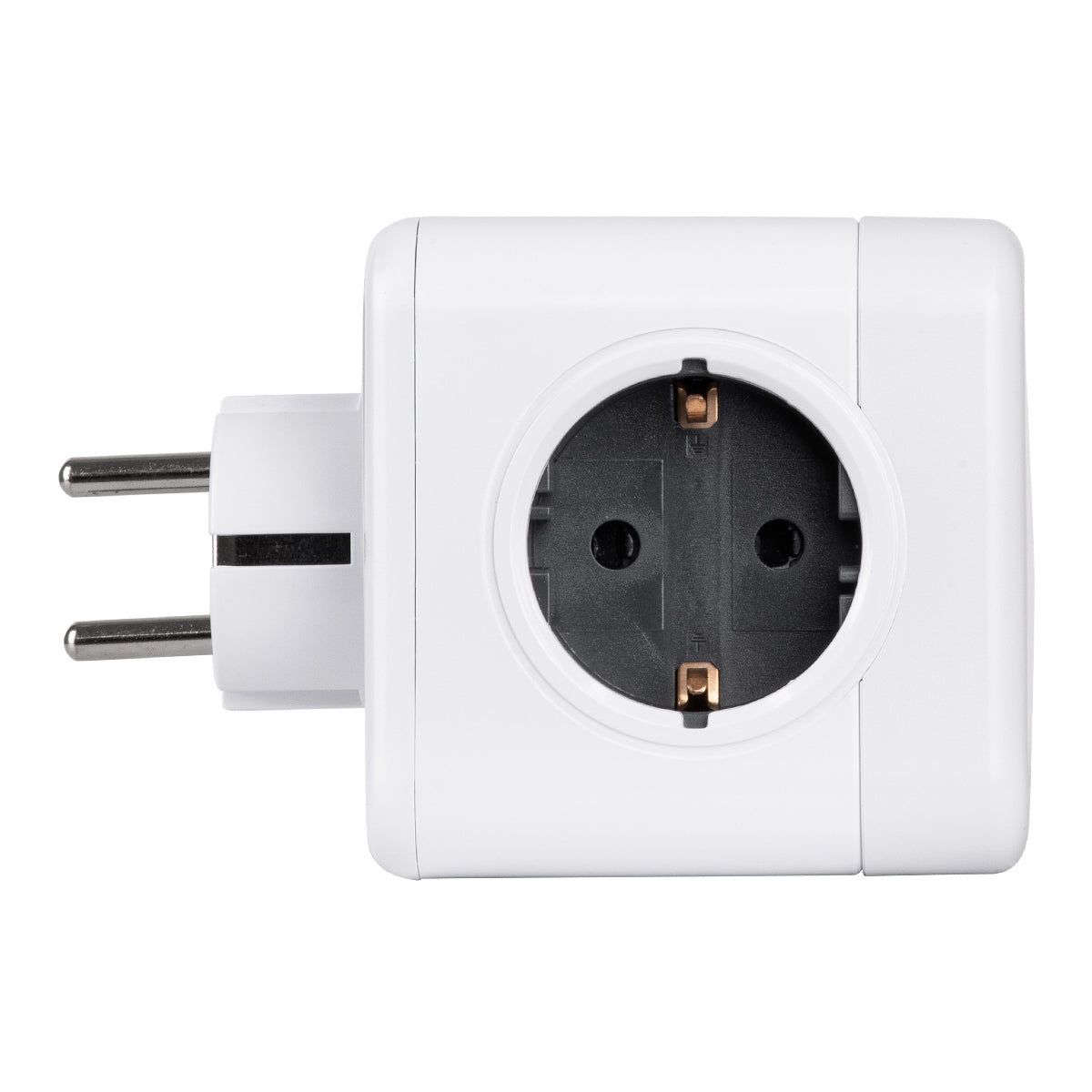 GLOBOSTAR® POWERCUBE 79627 Πολύπριζο 5 Θέσεων με 5 x EU Schuko Πρίζες Ασφαλείας Childproof AC 220-240V 3680W/16A Max Load IP20 - Λευκό & Γκρι - Μ7.5 x Π11.5 x Υ7.5cm - ledmania.gr