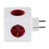 GLOBOSTAR® POWERCUBE 79628 Πολύπριζο 5 Θέσεων με 5 x EU Schuko Πρίζες Ασφαλείας Childproof AC 220-240V 3680W/16A Max Load IP20 - Λευκό & Κόκκινο - Μ7.5 x Π11.5 x Υ7.5cm - ledmania.gr
