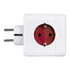 GLOBOSTAR® POWERCUBE 79628 Πολύπριζο 5 Θέσεων με 5 x EU Schuko Πρίζες Ασφαλείας Childproof AC 220-240V 3680W/16A Max Load IP20 - Λευκό & Κόκκινο - Μ7.5 x Π11.5 x Υ7.5cm - ledmania.gr