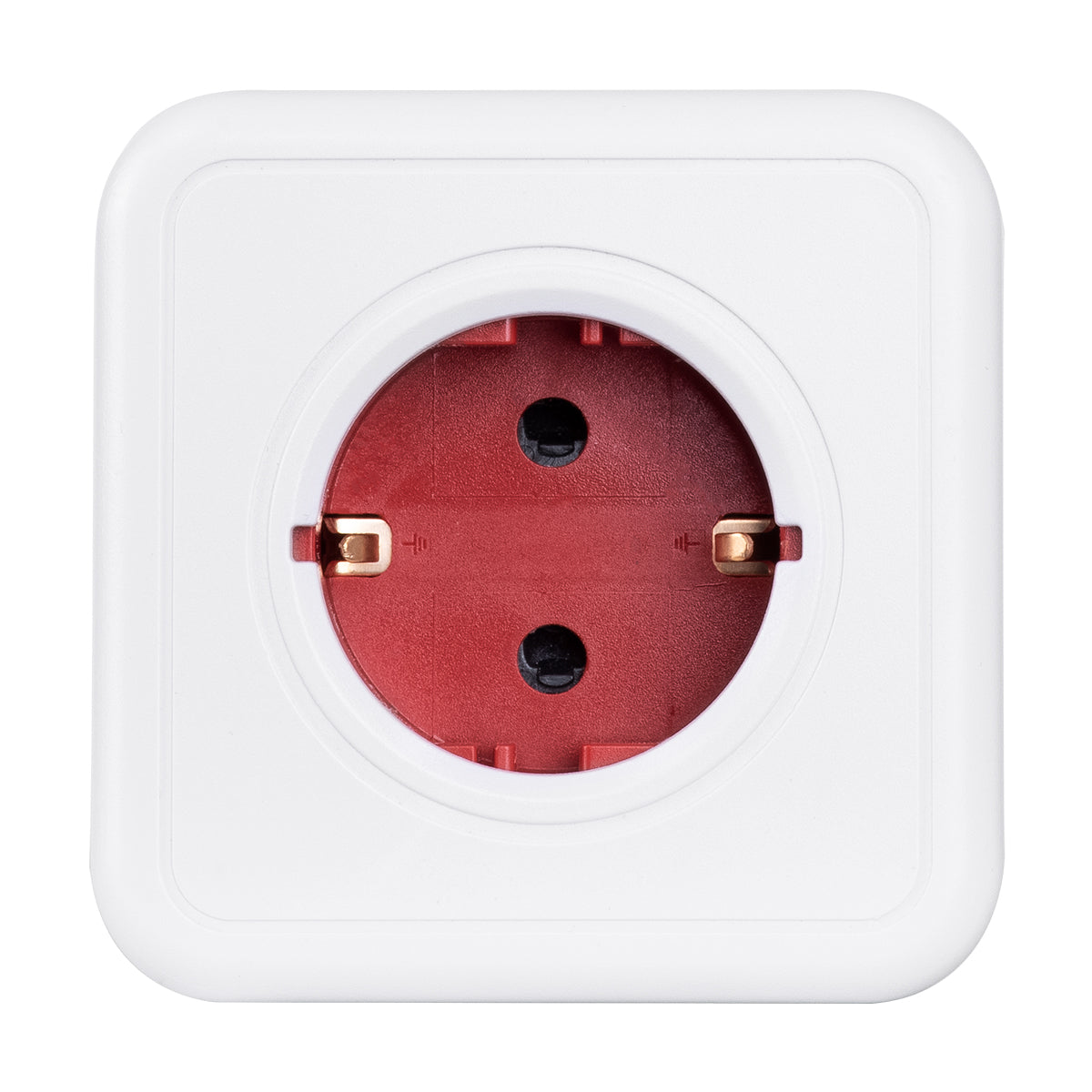 GLOBOSTAR® POWERCUBE 79628 Πολύπριζο 5 Θέσεων με 5 x EU Schuko Πρίζες Ασφαλείας Childproof AC 220-240V 3680W/16A Max Load IP20 - Λευκό & Κόκκινο - Μ7.5 x Π11.5 x Υ7.5cm - ledmania.gr