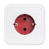 GLOBOSTAR® POWERCUBE 79628 Πολύπριζο 5 Θέσεων με 5 x EU Schuko Πρίζες Ασφαλείας Childproof AC 220-240V 3680W/16A Max Load IP20 - Λευκό & Κόκκινο - Μ7.5 x Π11.5 x Υ7.5cm - ledmania.gr