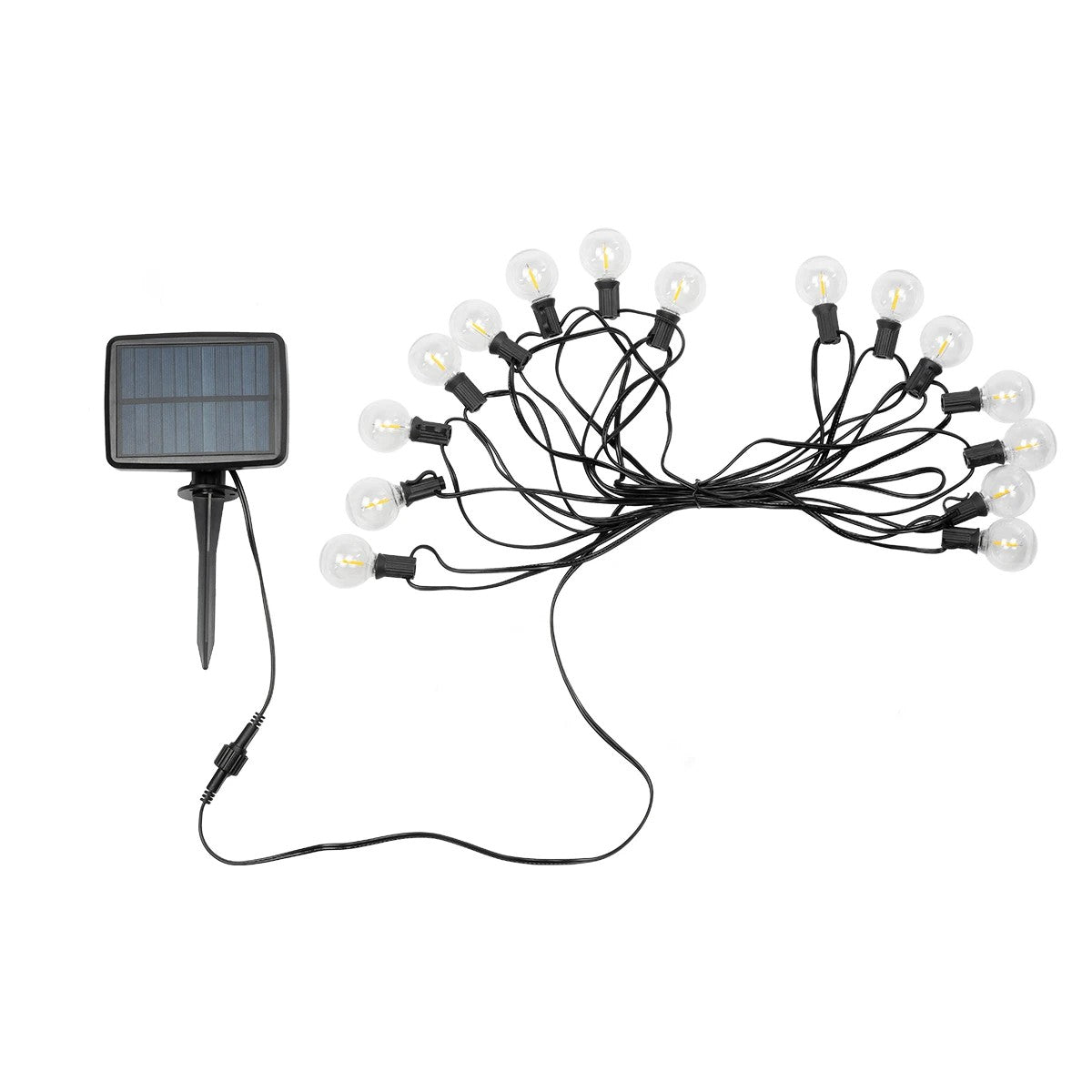 GLOBOSTAR® TWILIGHT 79667 Μοντέρνο Φωτιστικό Κήπου Γιρλάντα 7.7m με 15 Λάμπες & IR Ασύρματο Χειριστήριο LED 9W 810lm 360° DC 3.7V με Ενσωματωμένο Φωτοβολταϊκό Panel 5.5V 1.5W & Επαναφορτιζόμενη Μπαταρία Li-ion 3.7V 1x18650 2200mAh Αδιάβροχο IP65 Θερμό ... - ledmania.gr