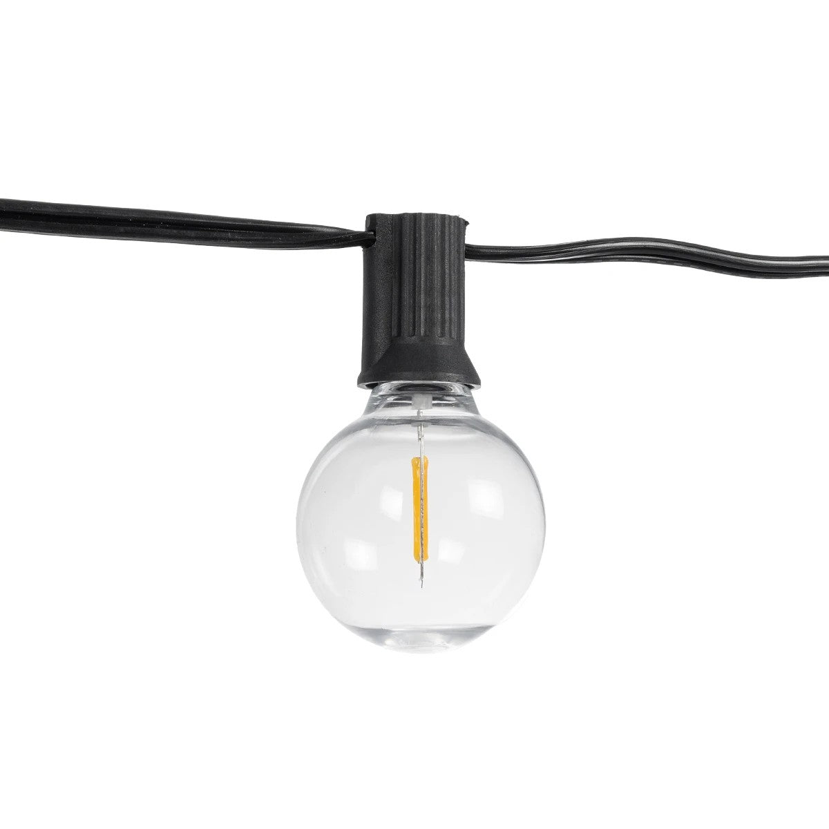 GLOBOSTAR® TWILIGHT 79669 Μοντέρνο Φωτιστικό Κήπου Γιρλάντα 14.5m με 50 Λάμπες LED 30W 2700lm 360° DC 3.7V με Ενσωματωμένο Φωτοβολταϊκό Panel 5.5V 5W & Επαναφορτιζόμενη Μπαταρία Li-ion 3.7V 3x18650 6600mAh Αδιάβροχο IP65 Θερμό Λευκό 2700Κ Dimmable - Sa... - ledmania.gr