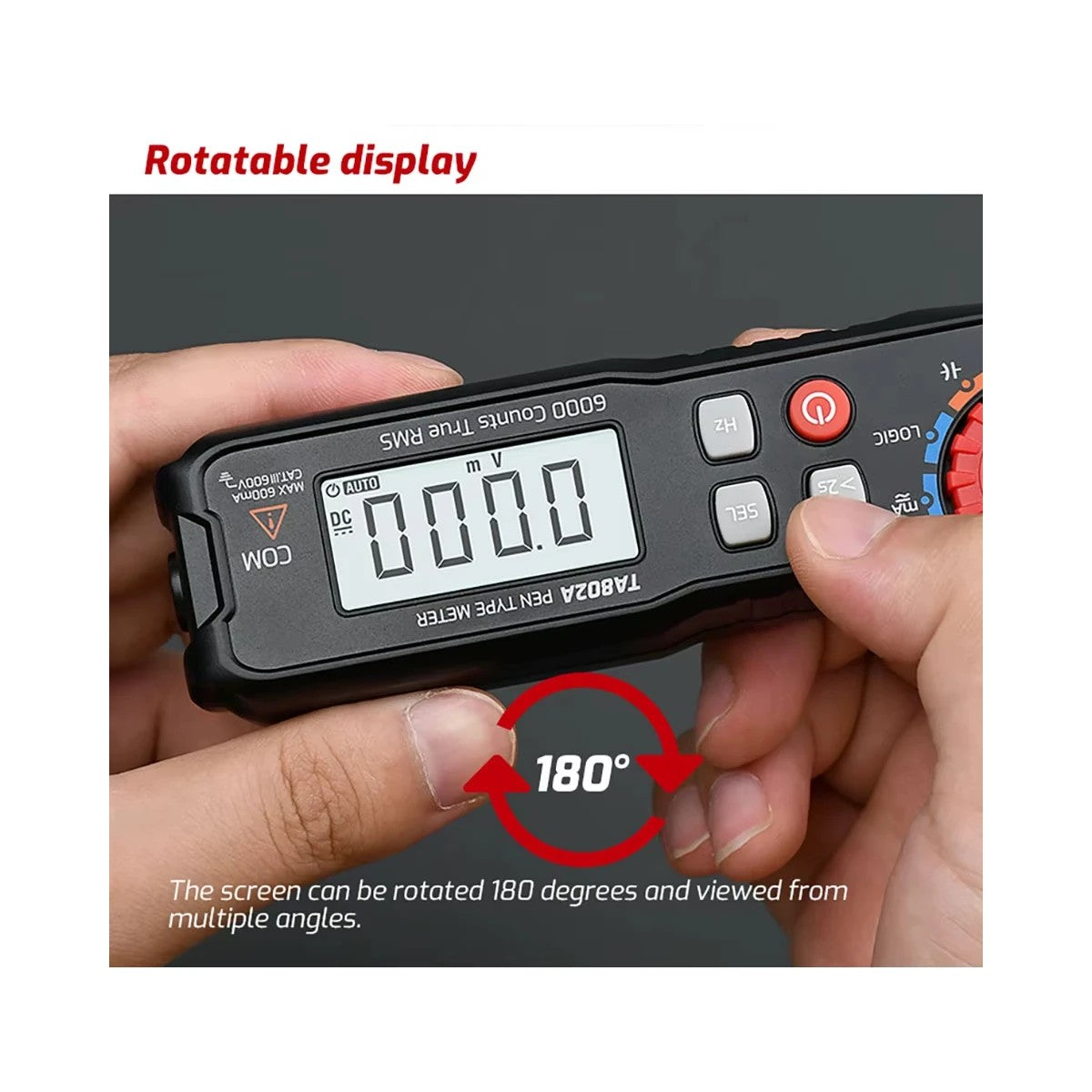 GloboStar® 79693 Ψηφιακό Φορητό Πολύμετρο TASI TA802A με Θήκη Προστασίας Μαύρο - ledmania.gr