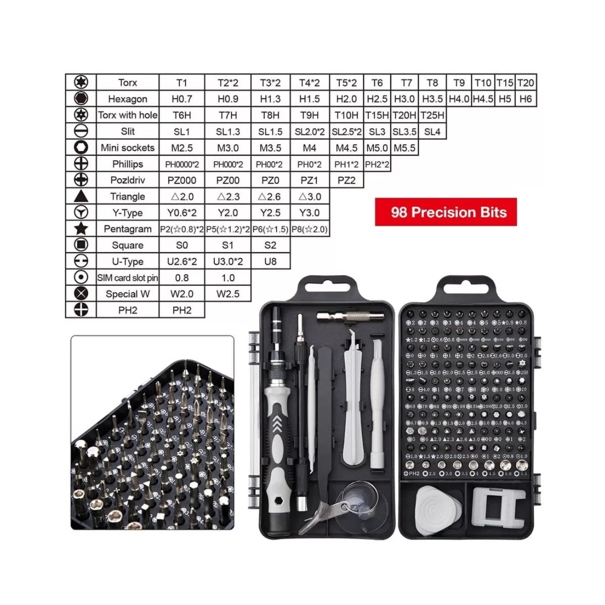 GLOBOSTAR® ELEKIT 79999 Ολοκληρωμένο Mini DIY ΚΙΤ με 115 Μικροεργαλεία σε 1 Βαλιτσάκι για Επισκευές Κινητών Τηλεφώνων, Laptop, Οπτικών & κλπ Μικροεπισκευών - ledmania.gr